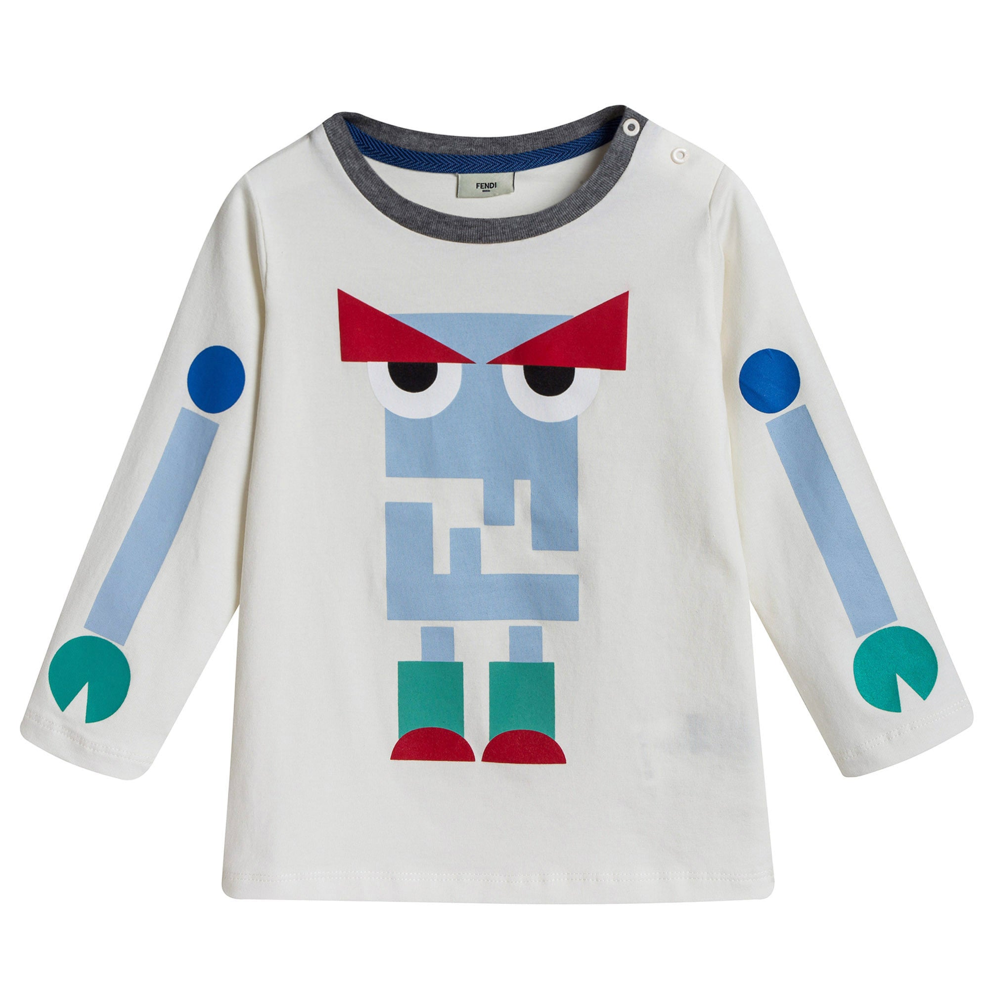 Baby Boys Milk White Monster Printed T-Shirt - CÉMAROSE | Children's Fashion Store - 1