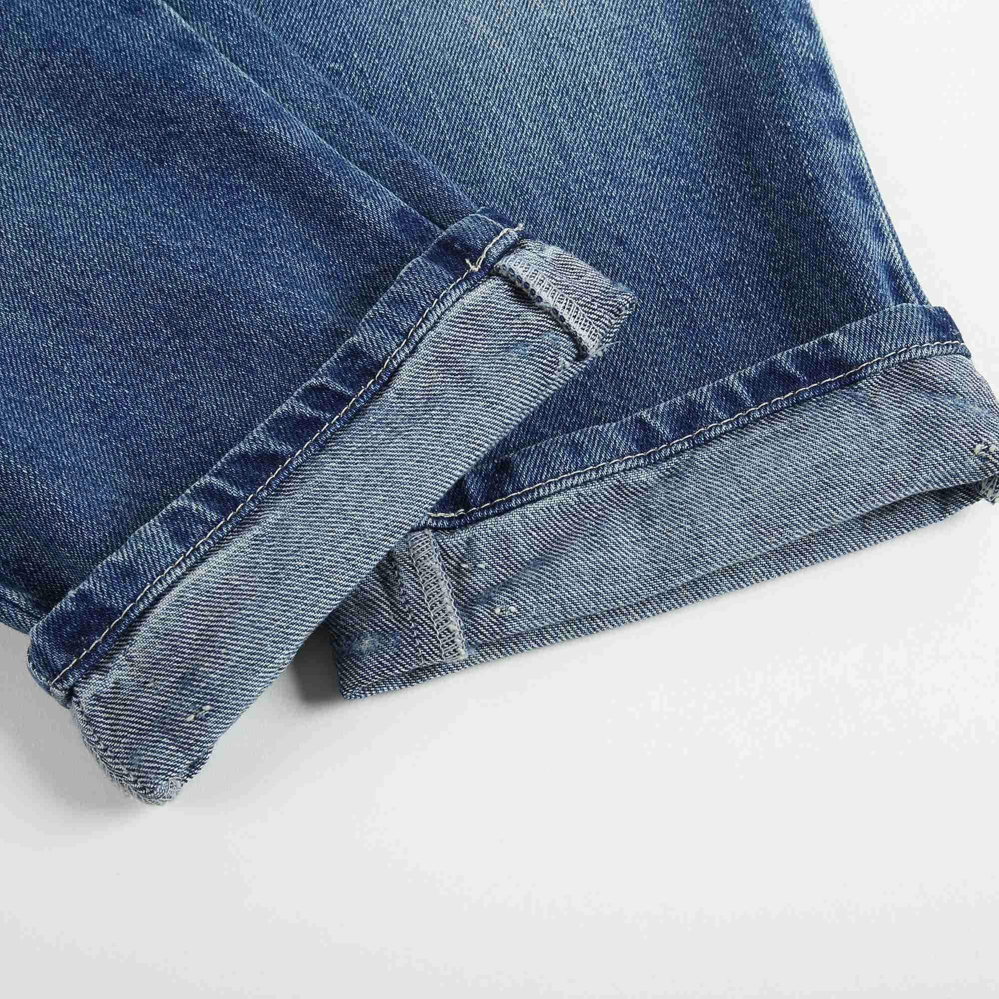 Girls Denim Blue Cotton Trousers