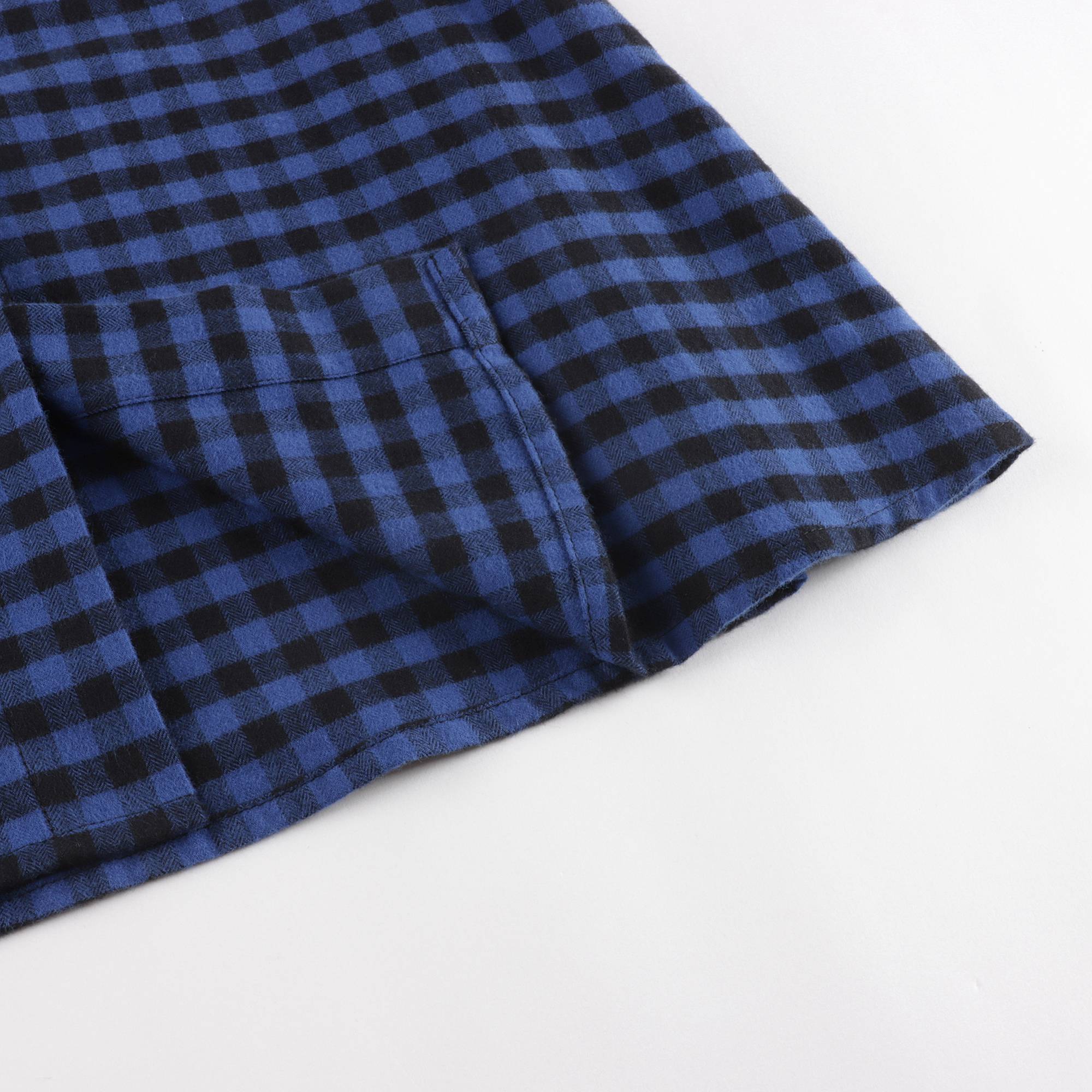 Girls Blue Check Cotton Top