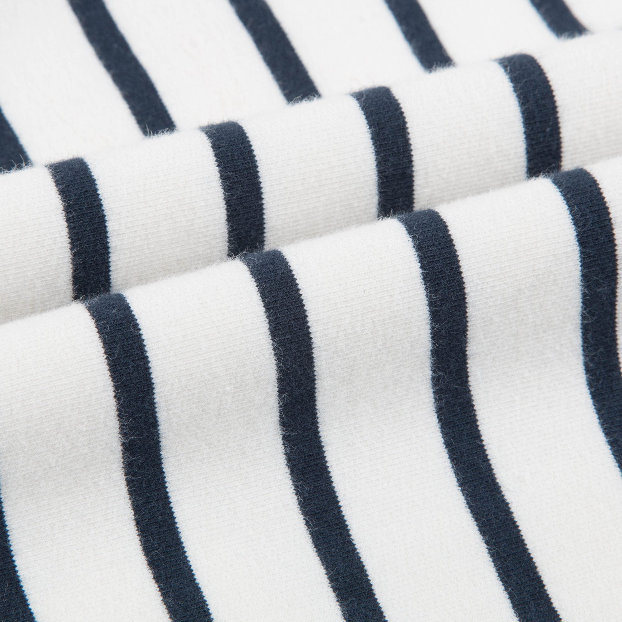 Girls Off White & Navy Small Stripes Sweatshirt