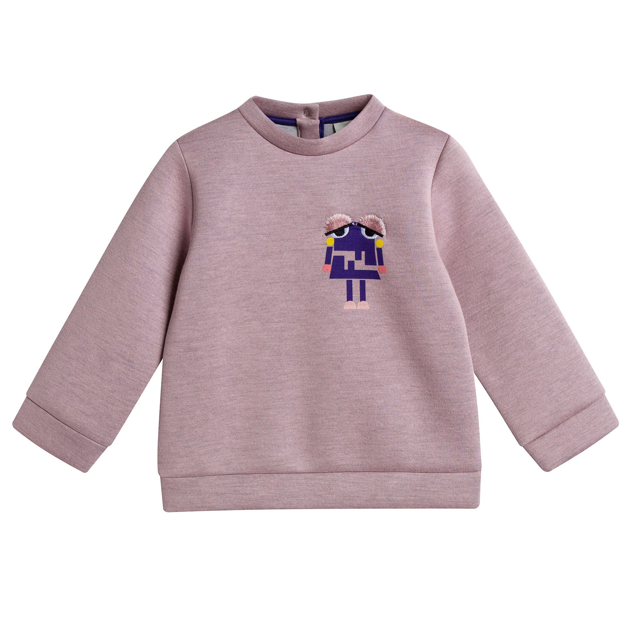 Baby Girls Pink Cotton Monster Trims Sweatshirt - CÉMAROSE | Children's Fashion Store - 1