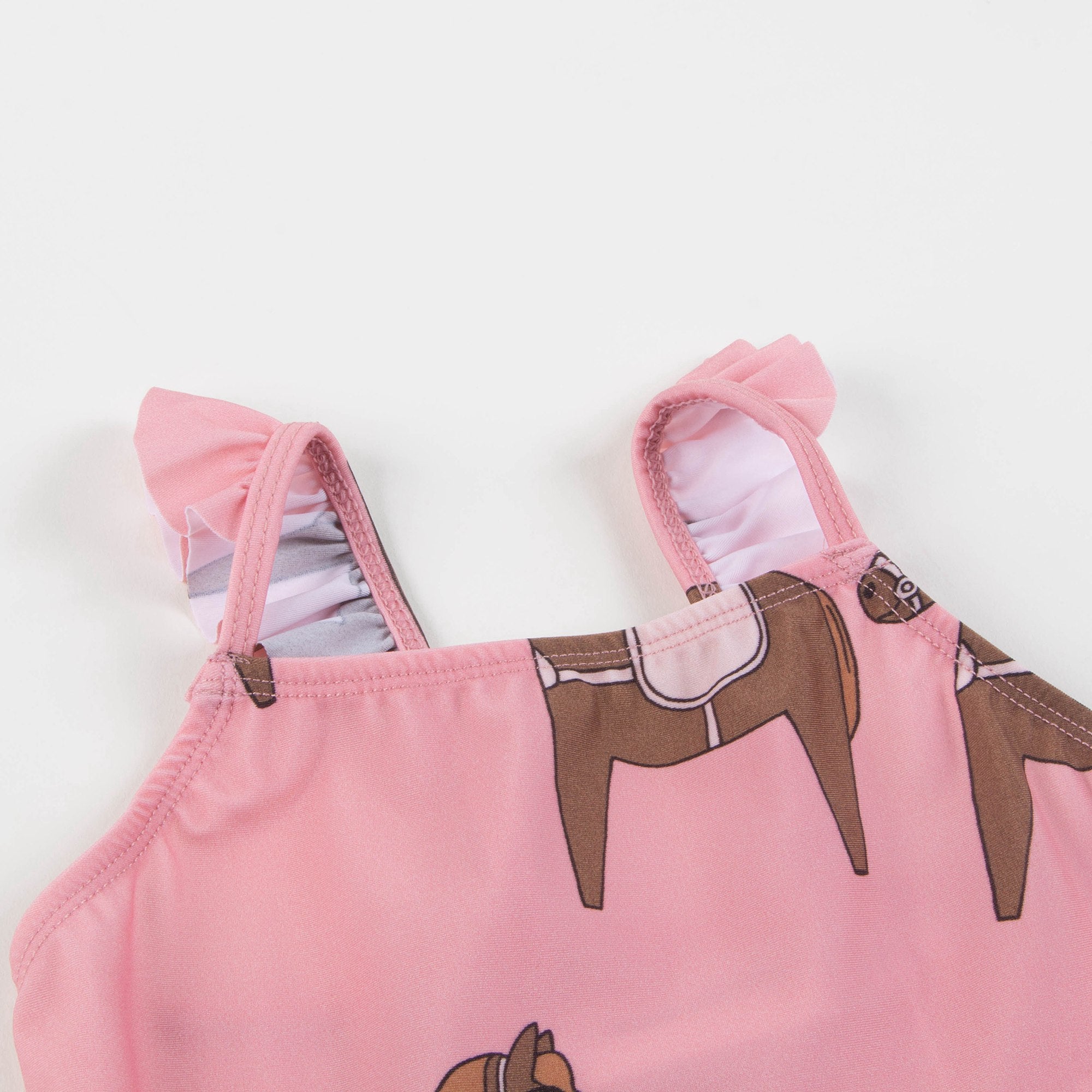 Girls Pink Horse Skirt Swimsuit