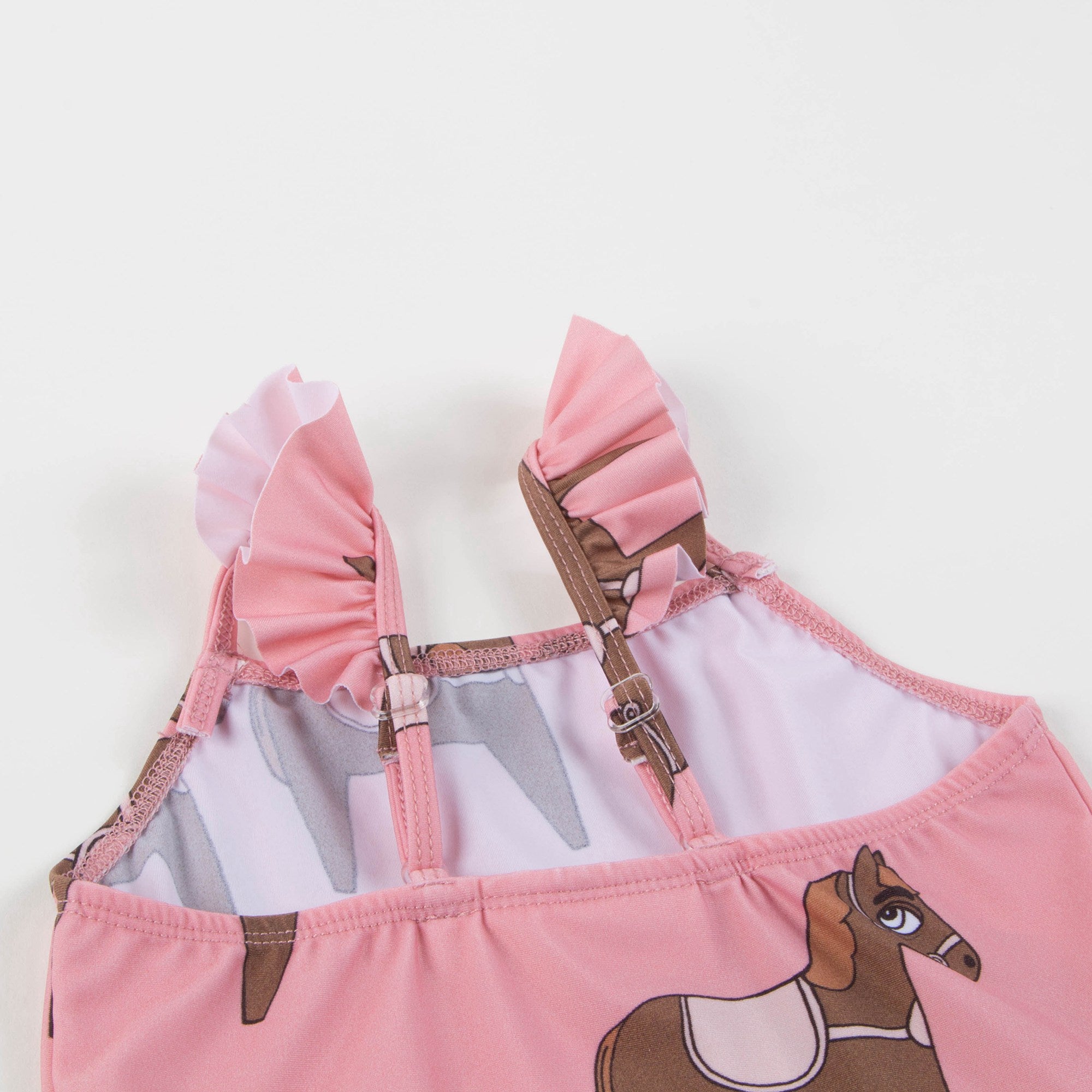 Girls Pink Horse Skirt Swimsuit