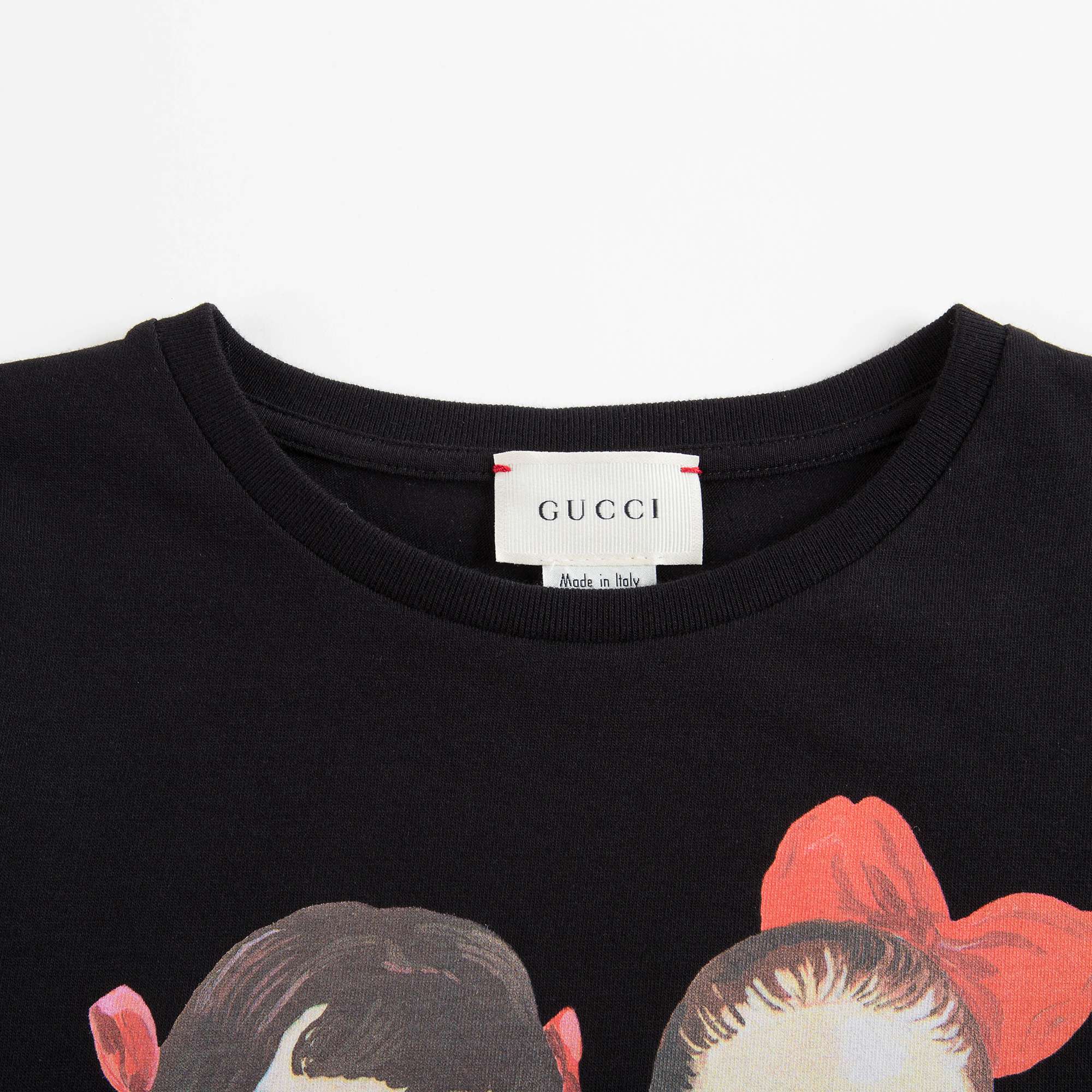 Girls Black Cotton T-shirt