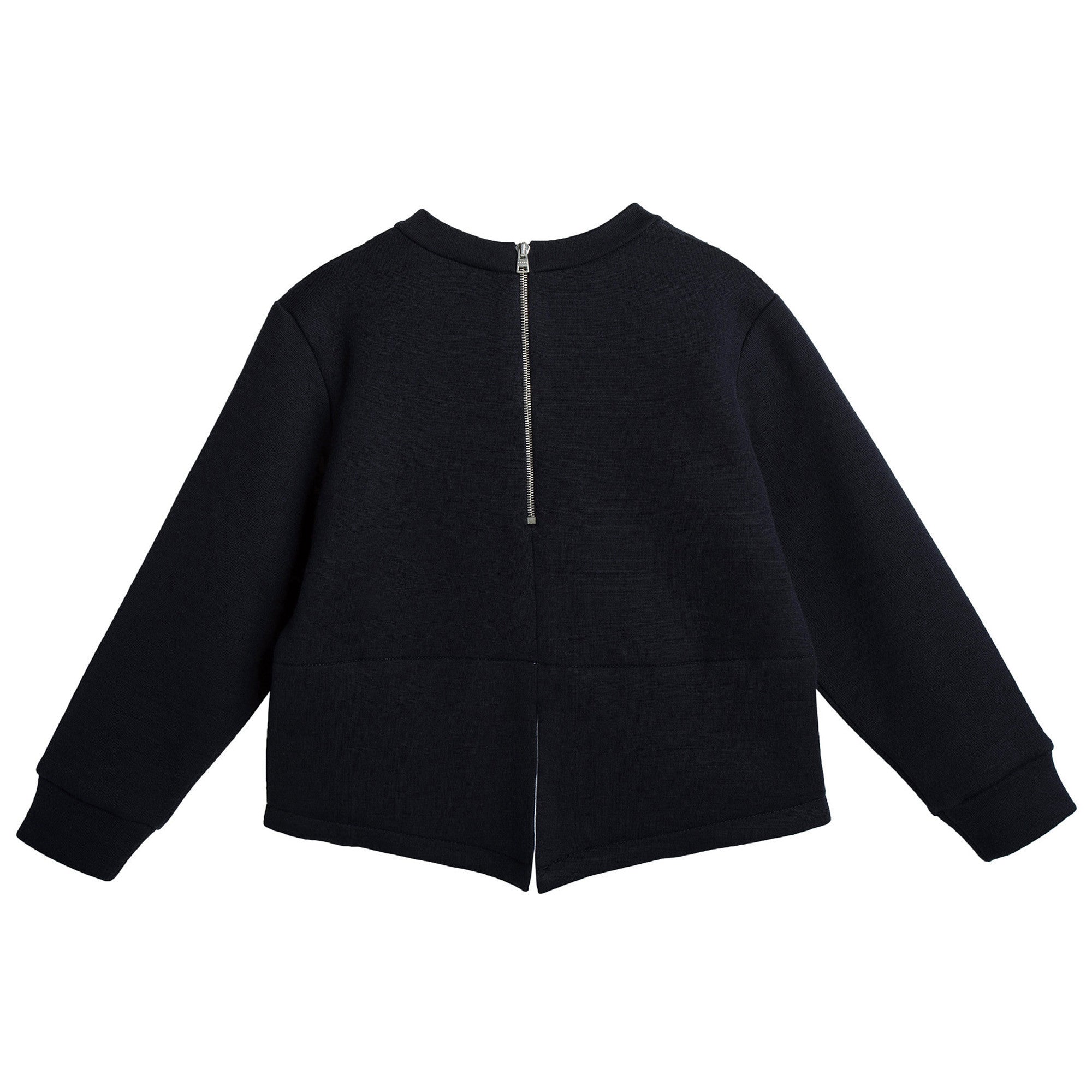 Girls Navy Blue Hiden Pocket Trims Cotton Sweatshirt - CÉMAROSE | Children's Fashion Store - 2