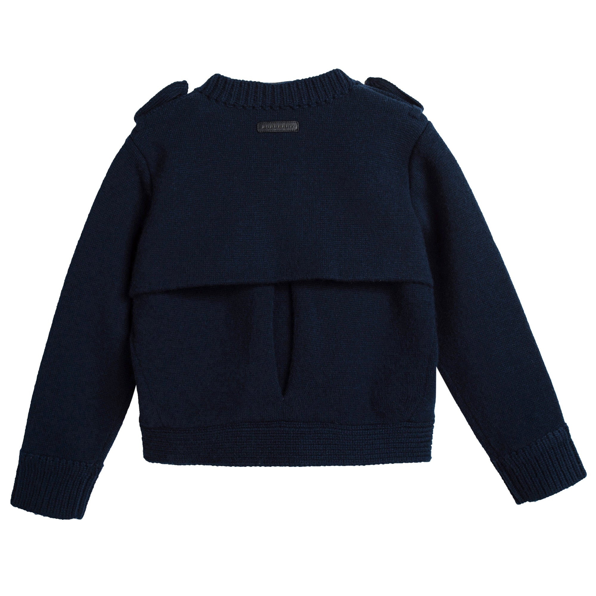 Girls Navy Blue Knitted Wool Cardigan - CÉMAROSE | Children's Fashion Store - 2