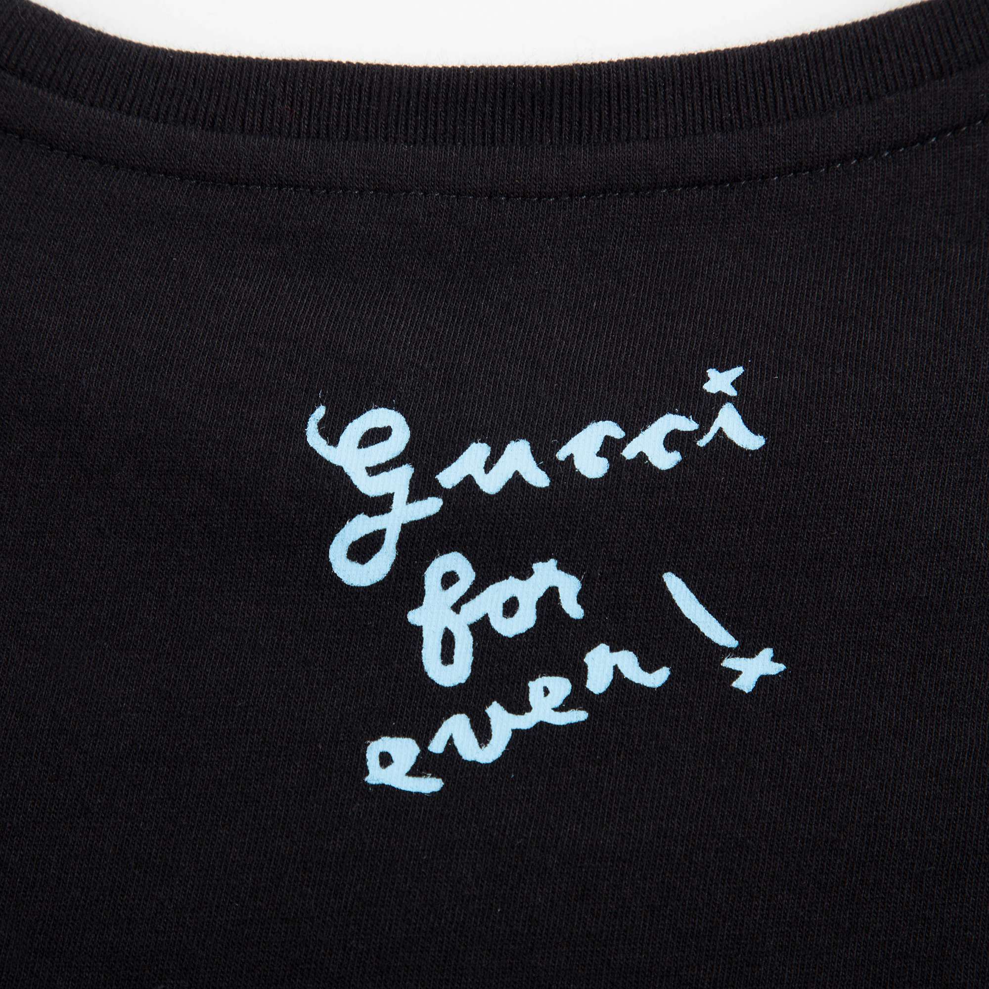 Girls Black Cotton T-shirt