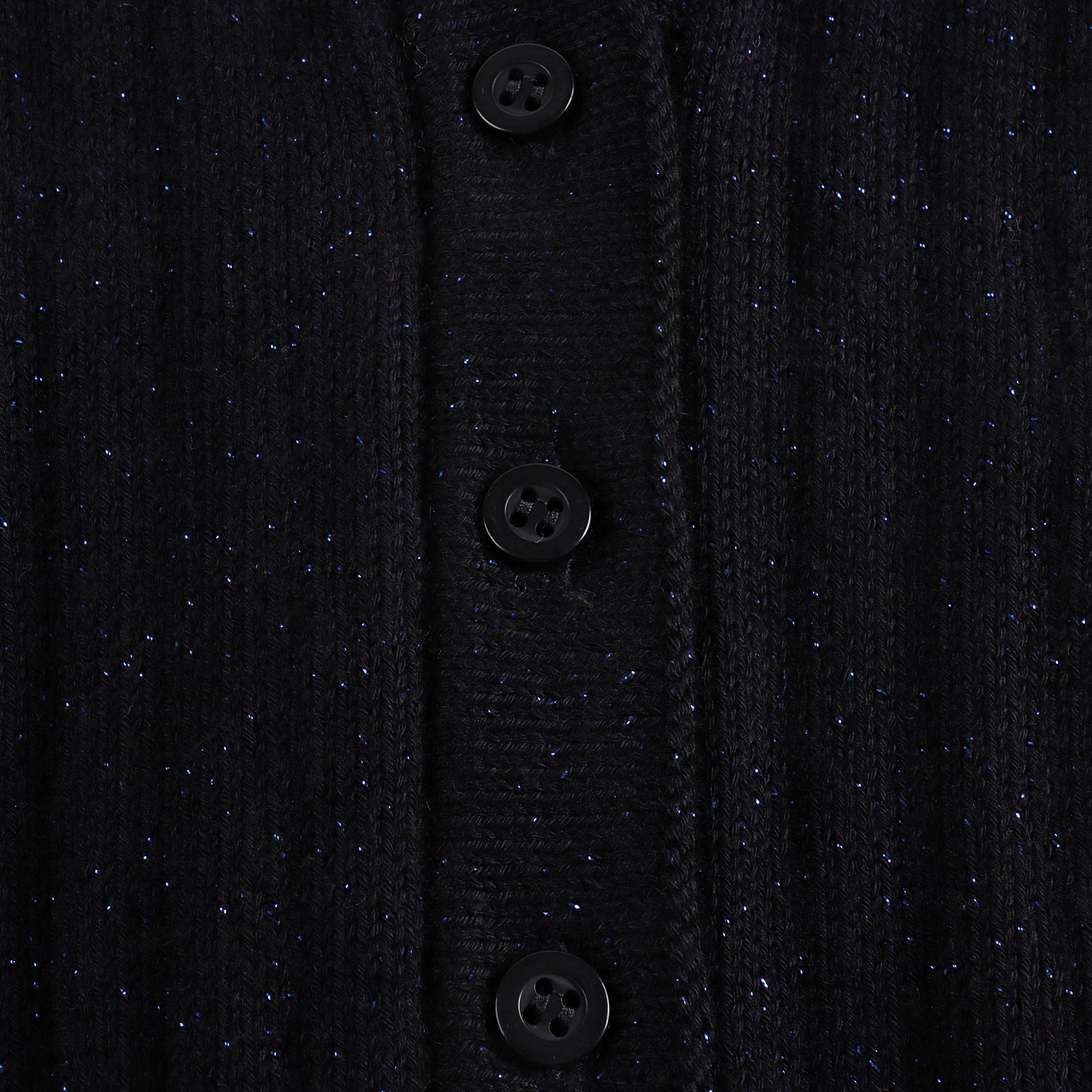 Girls Black Cotton Cardigan