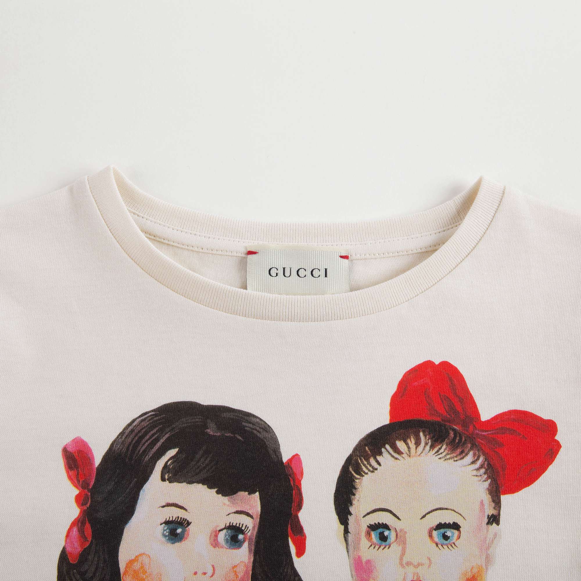 Girls Beige Printed Cotton T-shirt
