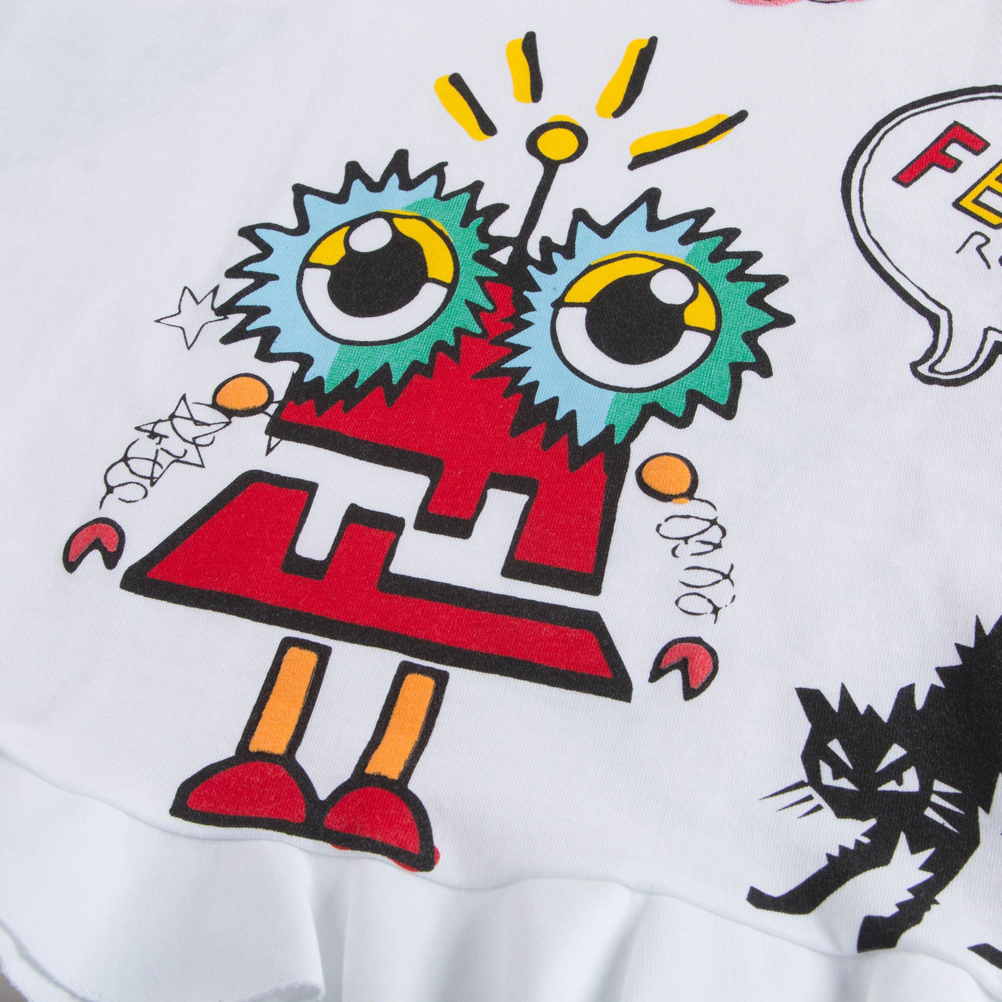 Girls White Comic Print Top