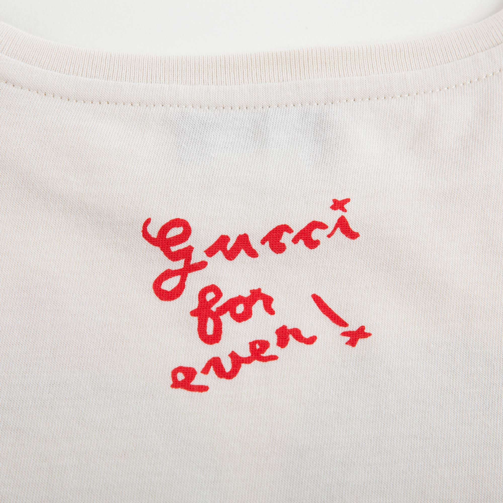 Girls Beige Printed Cotton T-shirt