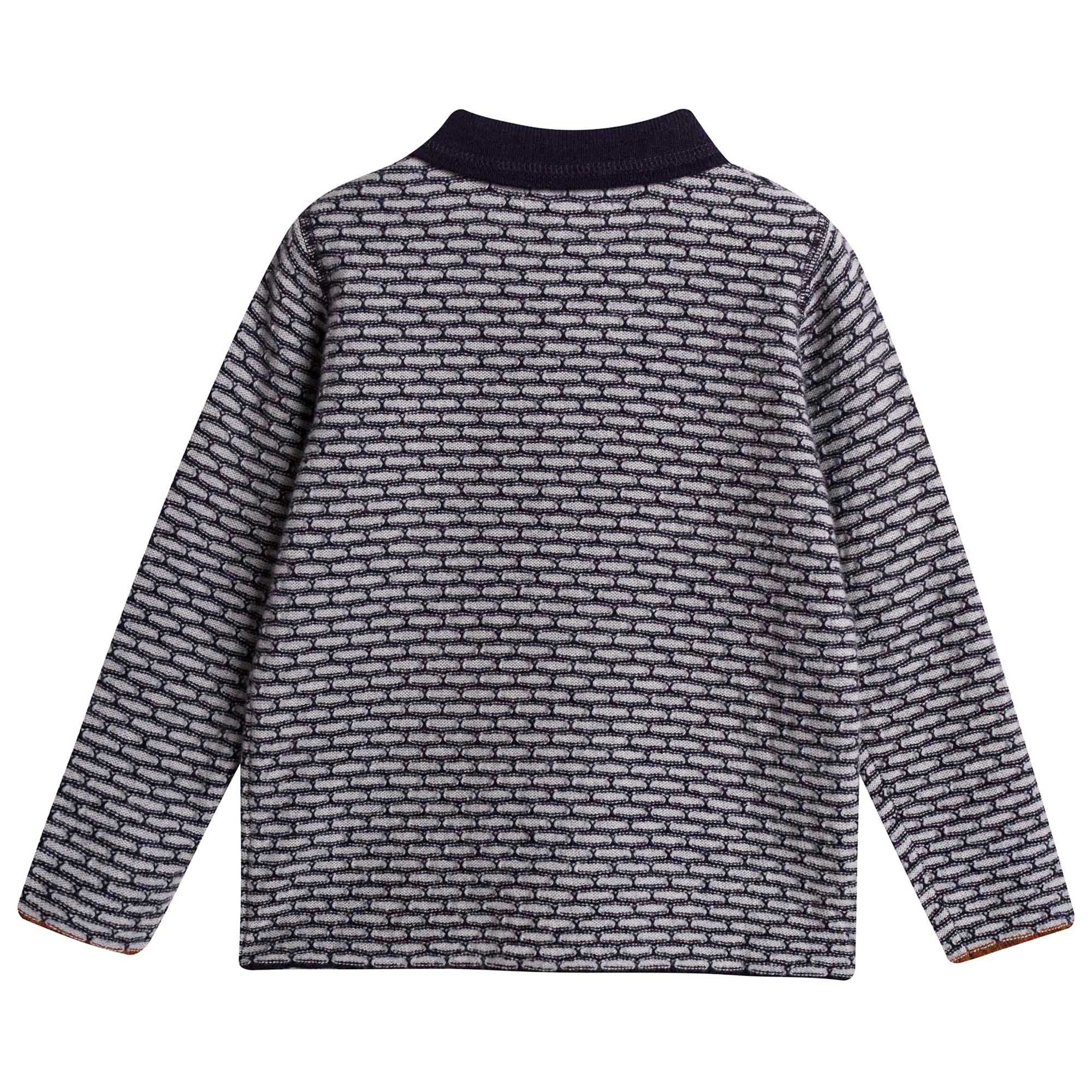 Boys Blue Check Wool Polo Shirt - CÉMAROSE | Children's Fashion Store - 3