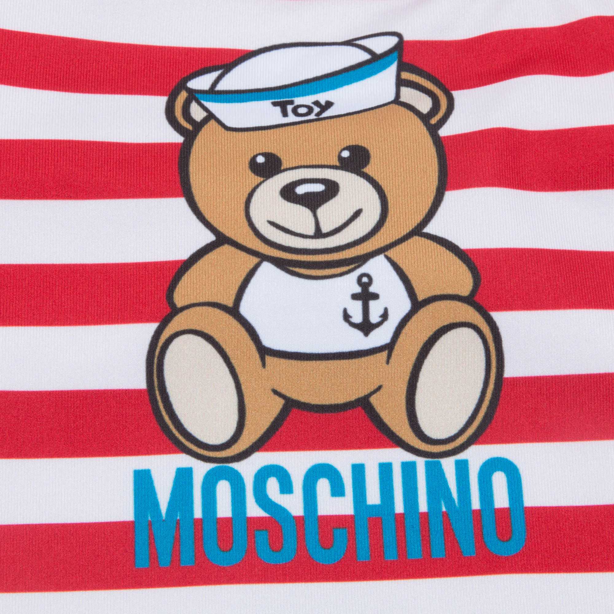 Girls Red Striped Bathing Suit