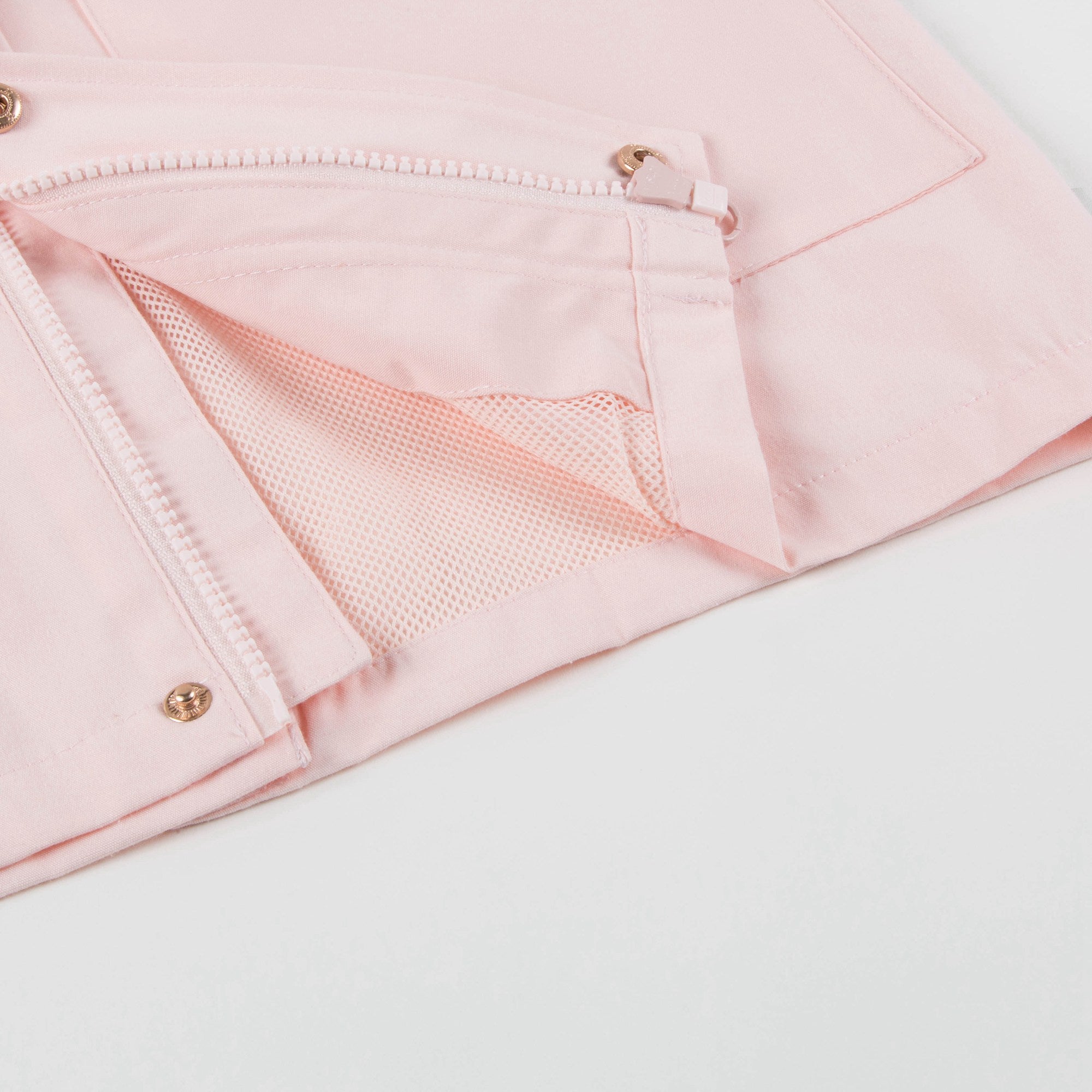 Girls Light Pink Blue Solid Jacket