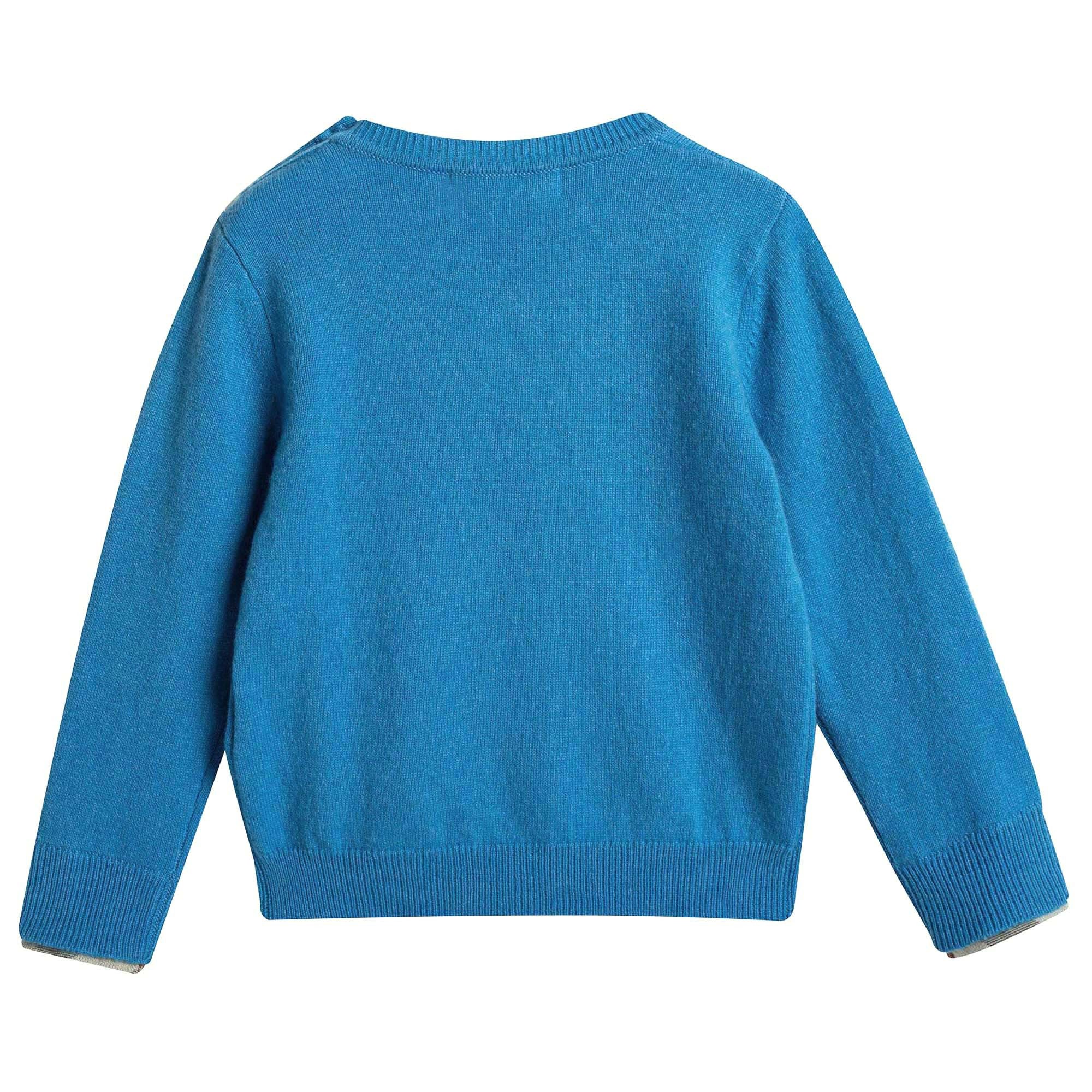 Baby Boys Light Blue Cashmere Knitted Sweater - CÉMAROSE | Children's Fashion Store - 7