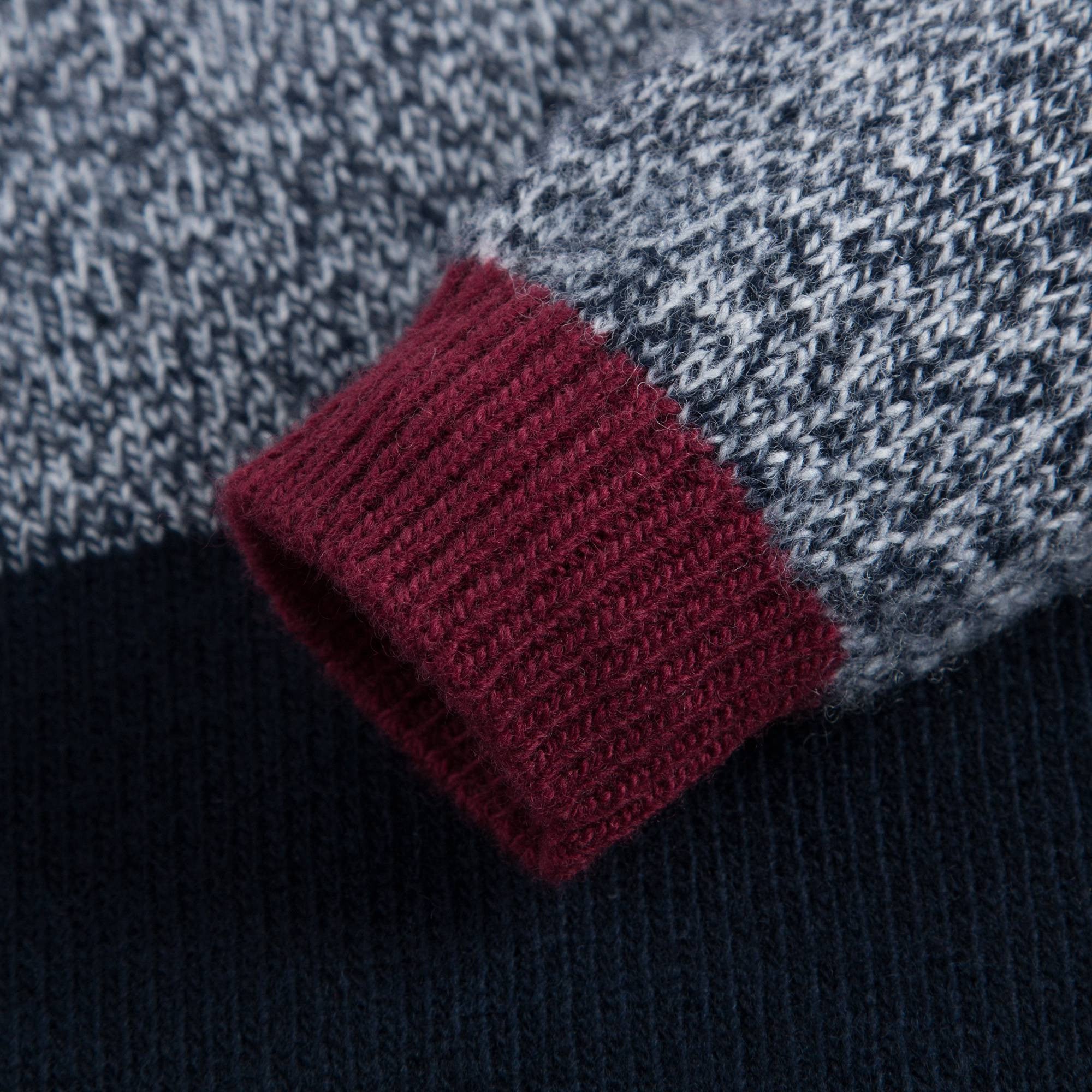 Boys Blue & Grey Wool Knitted Sweater
