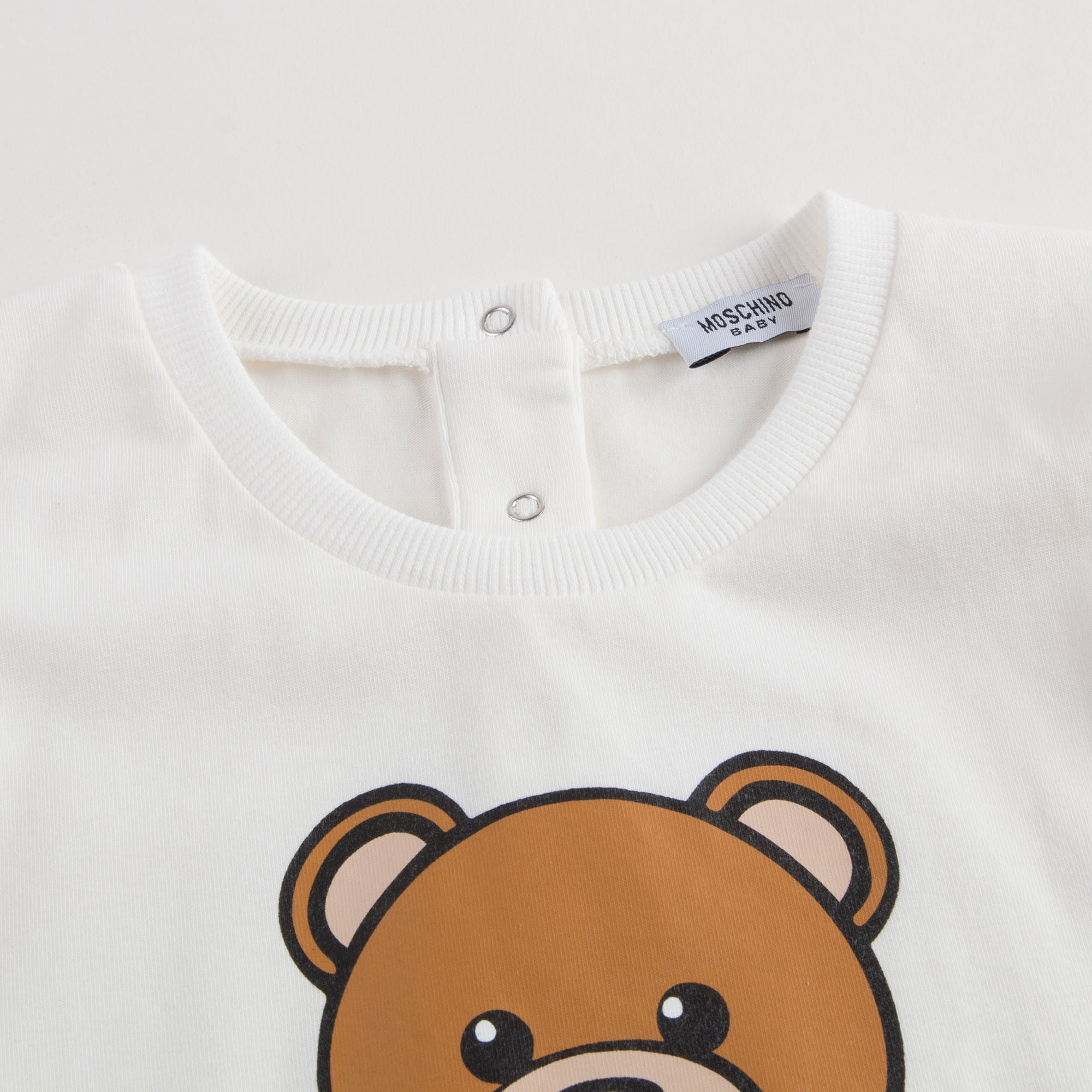 Baby Girls White & Red Teddy Dress