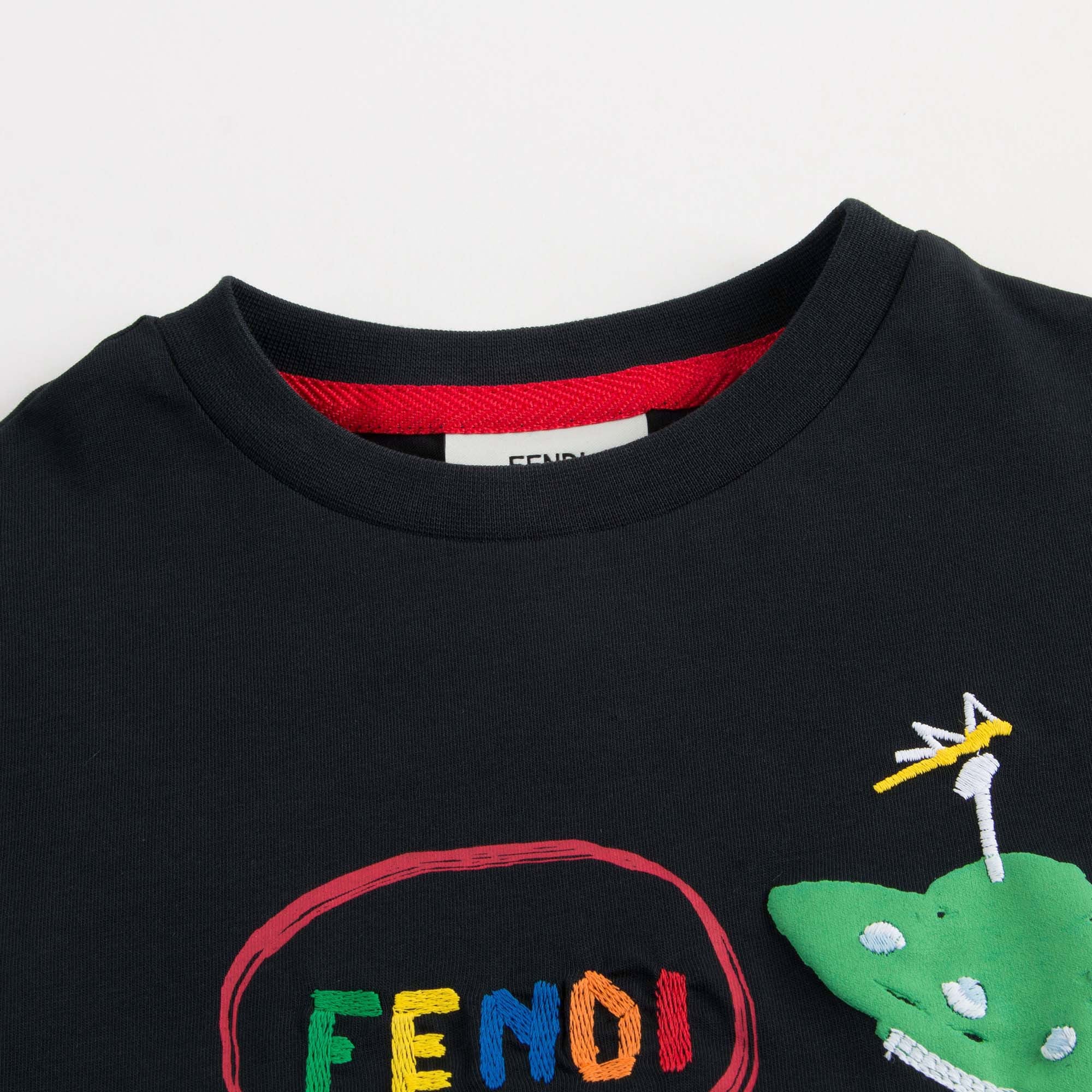 Boys Black Logo Cotton T-Shirt