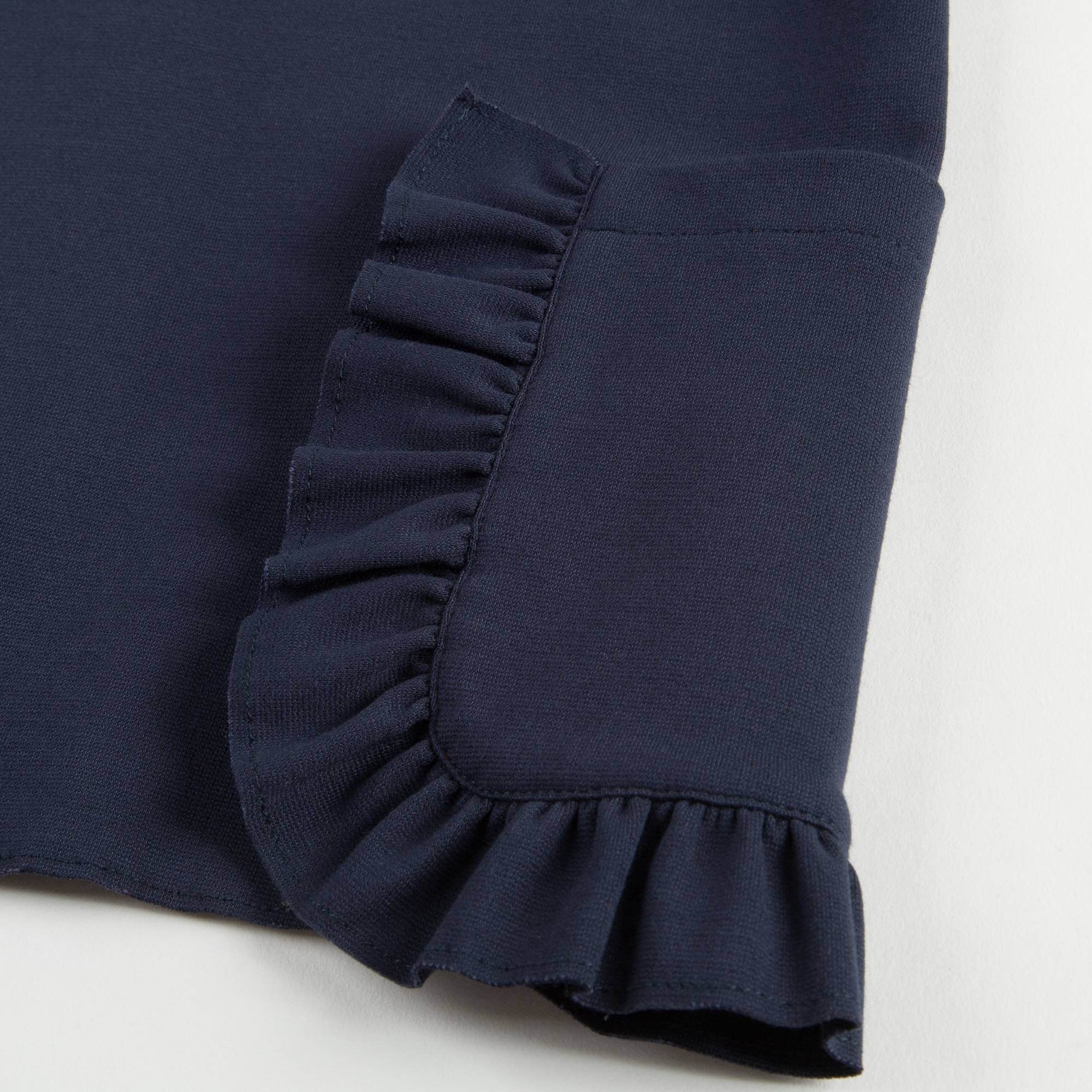 Girls Navy Blue Dress With Pockets
