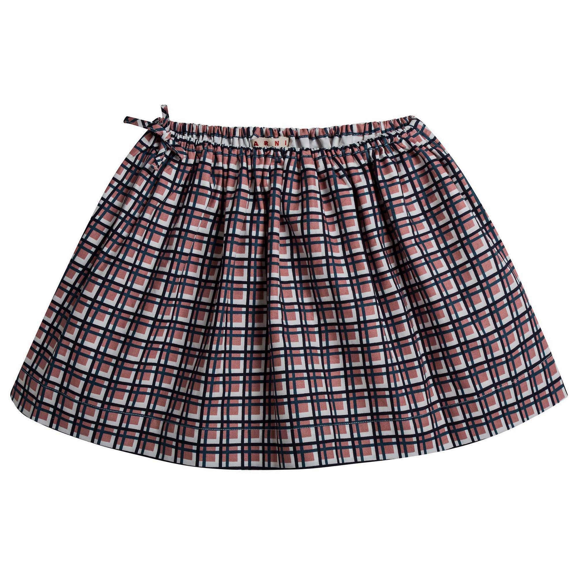 Girls Brown Check Cotton Skirt - CÉMAROSE | Children's Fashion Store - 1