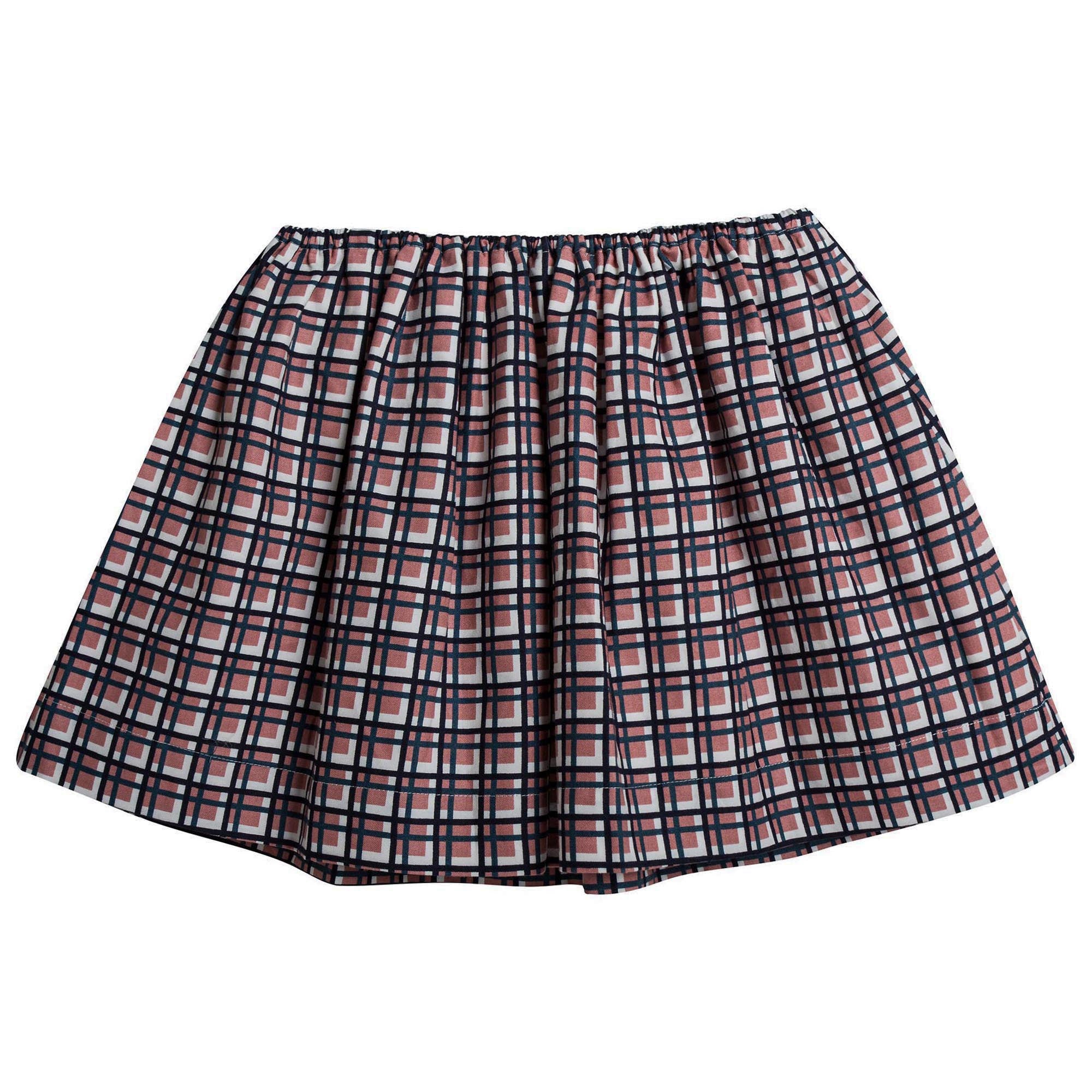 Girls Brown Check Cotton Skirt - CÉMAROSE | Children's Fashion Store - 3