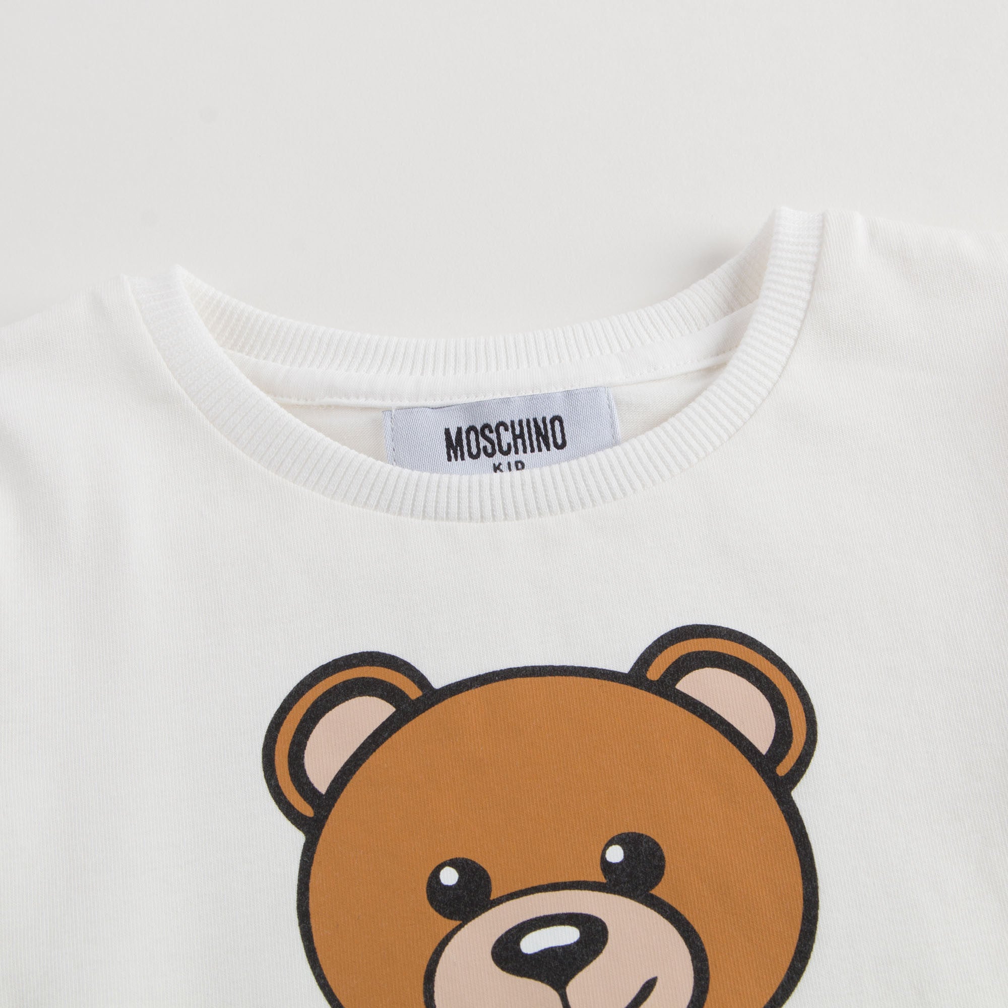 Girls White Teddy Bear T-shirt