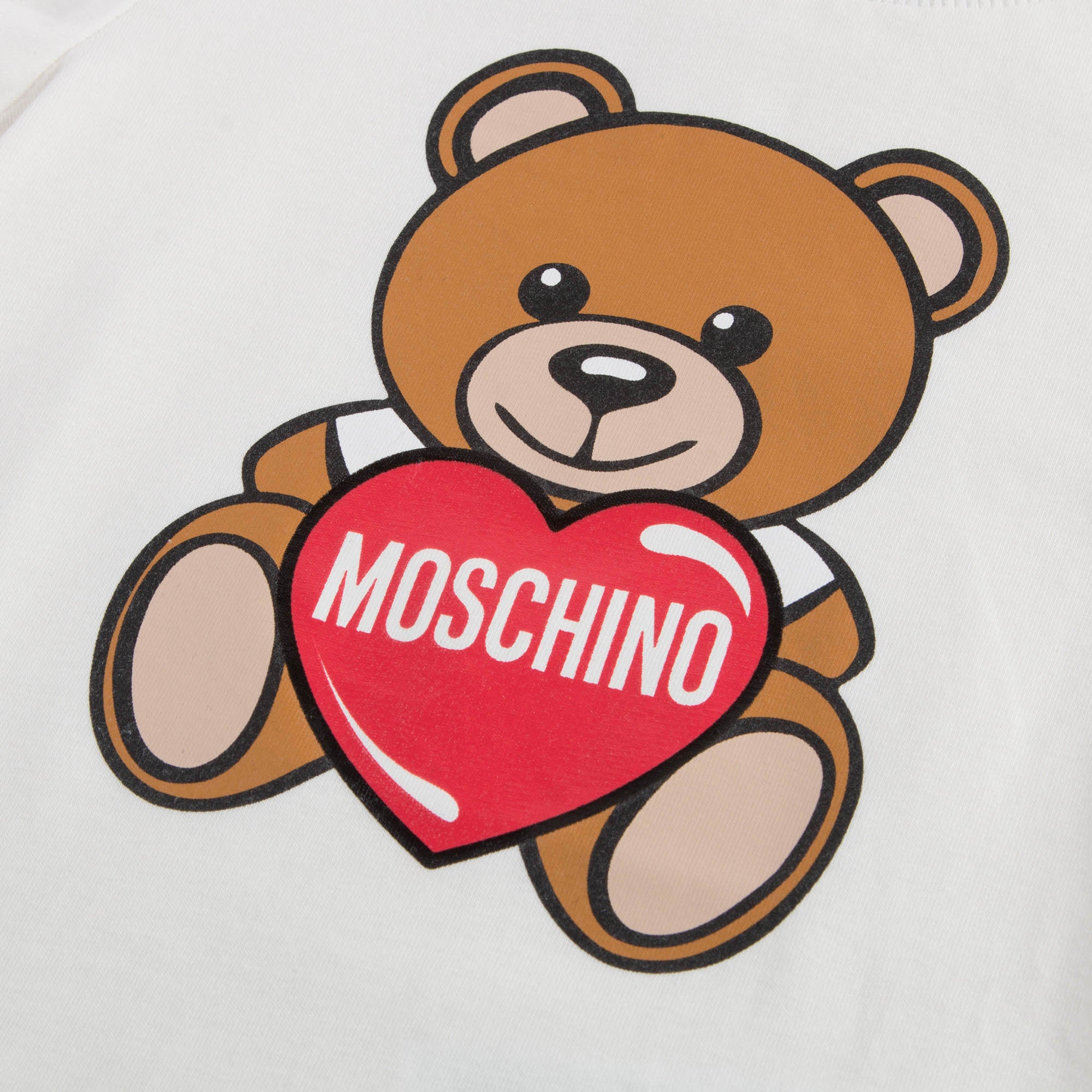 Girls White Teddy Bear T-shirt