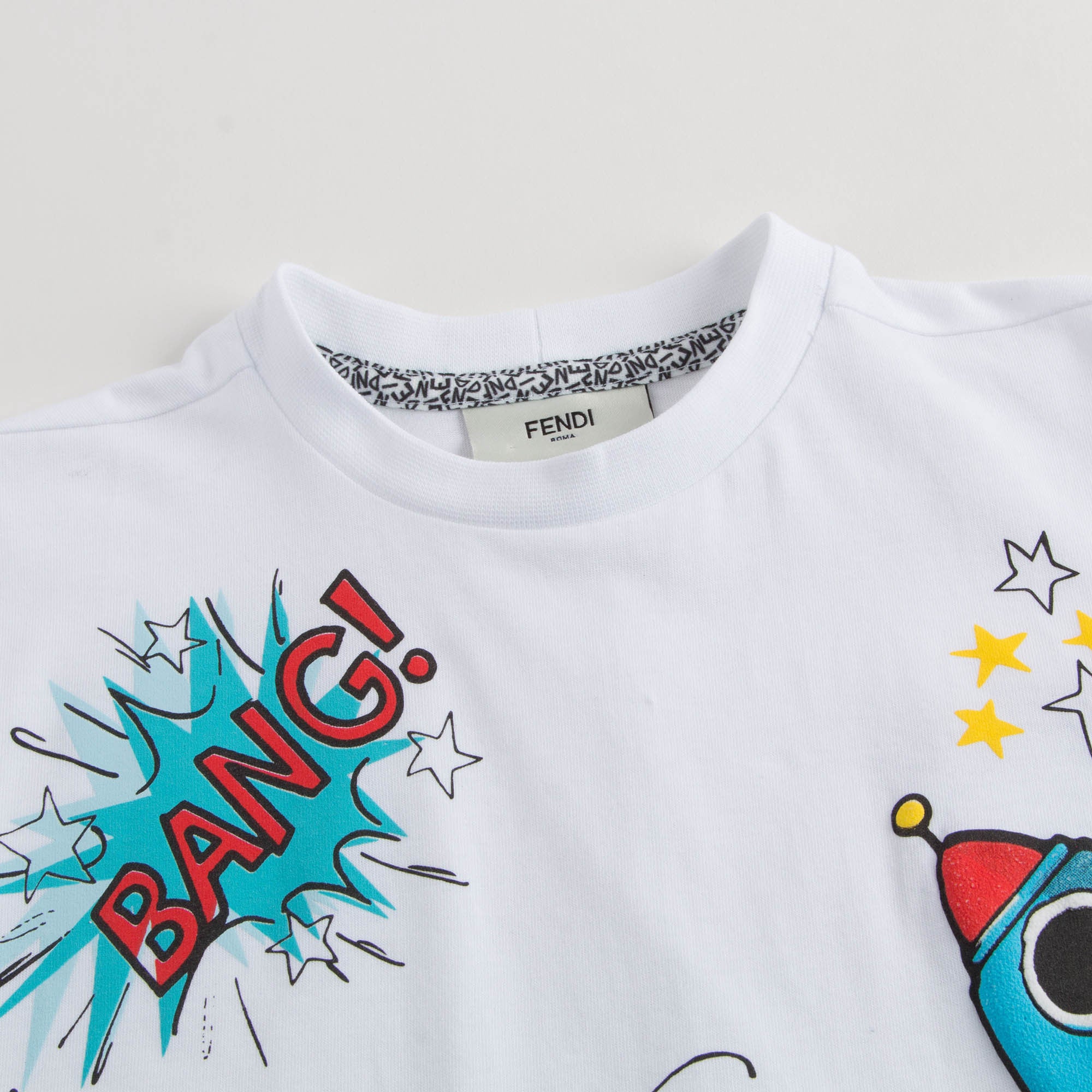 Boys White Monster Robot T-Shirt