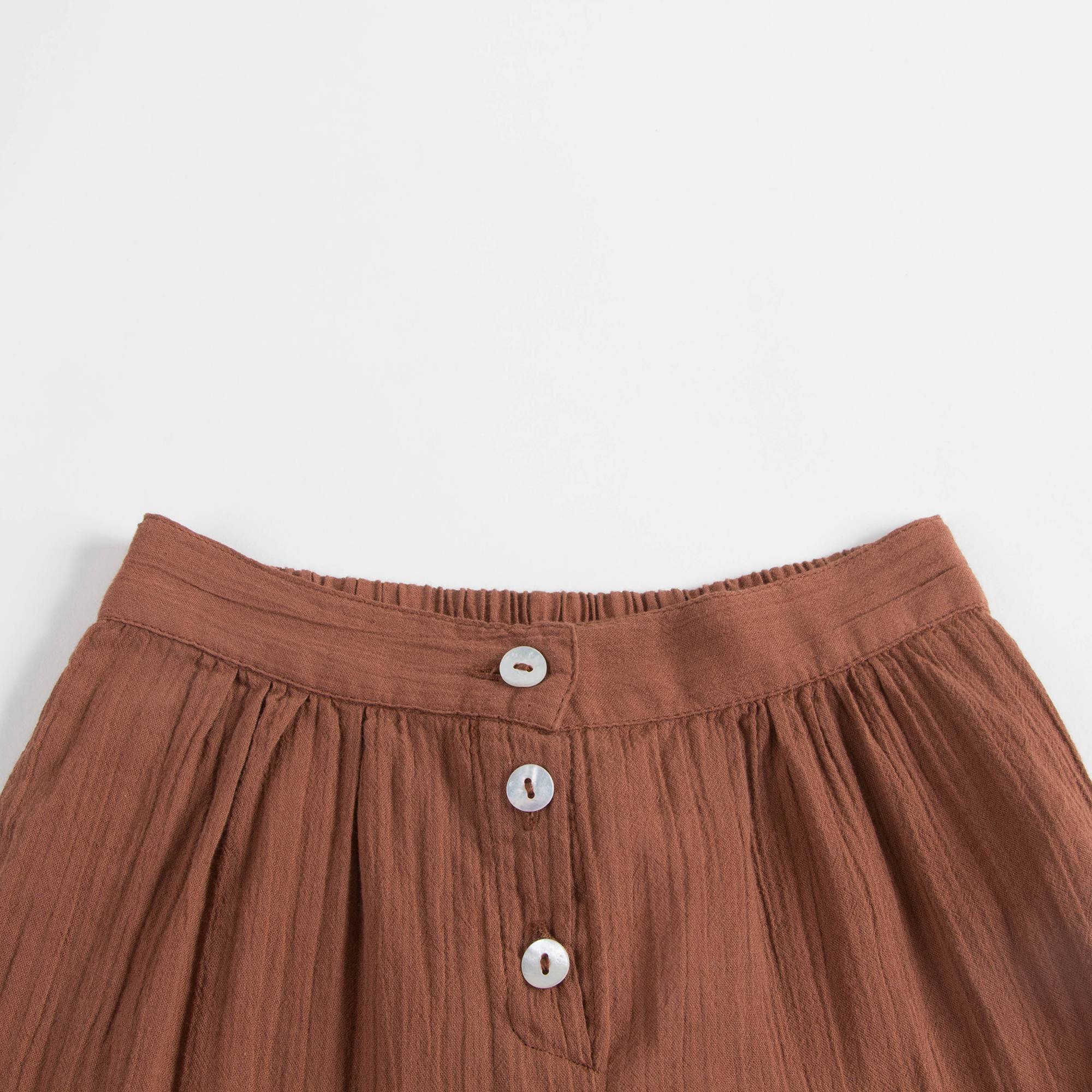 Girls Chocolate Brown Cotton Trousers