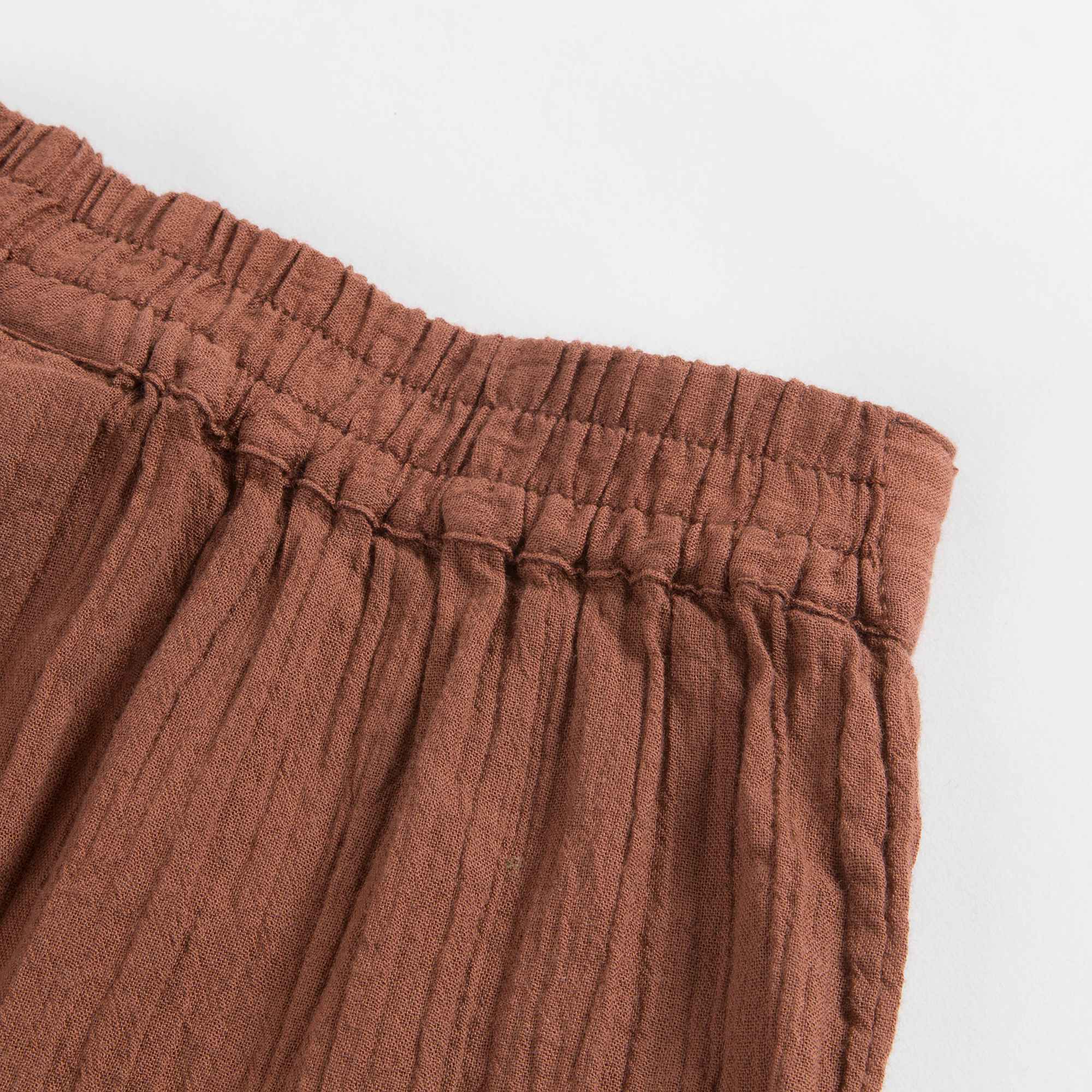 Girls Chocolate Brown Cotton Trousers