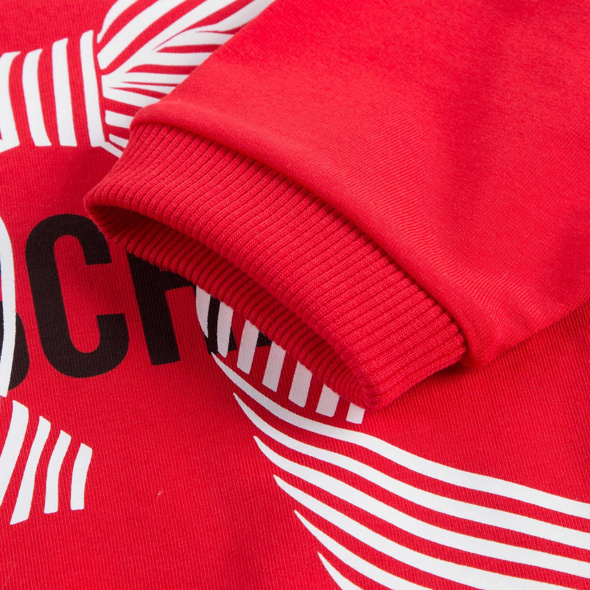 Girls Red Cropped Sweatshirt With Bow Print