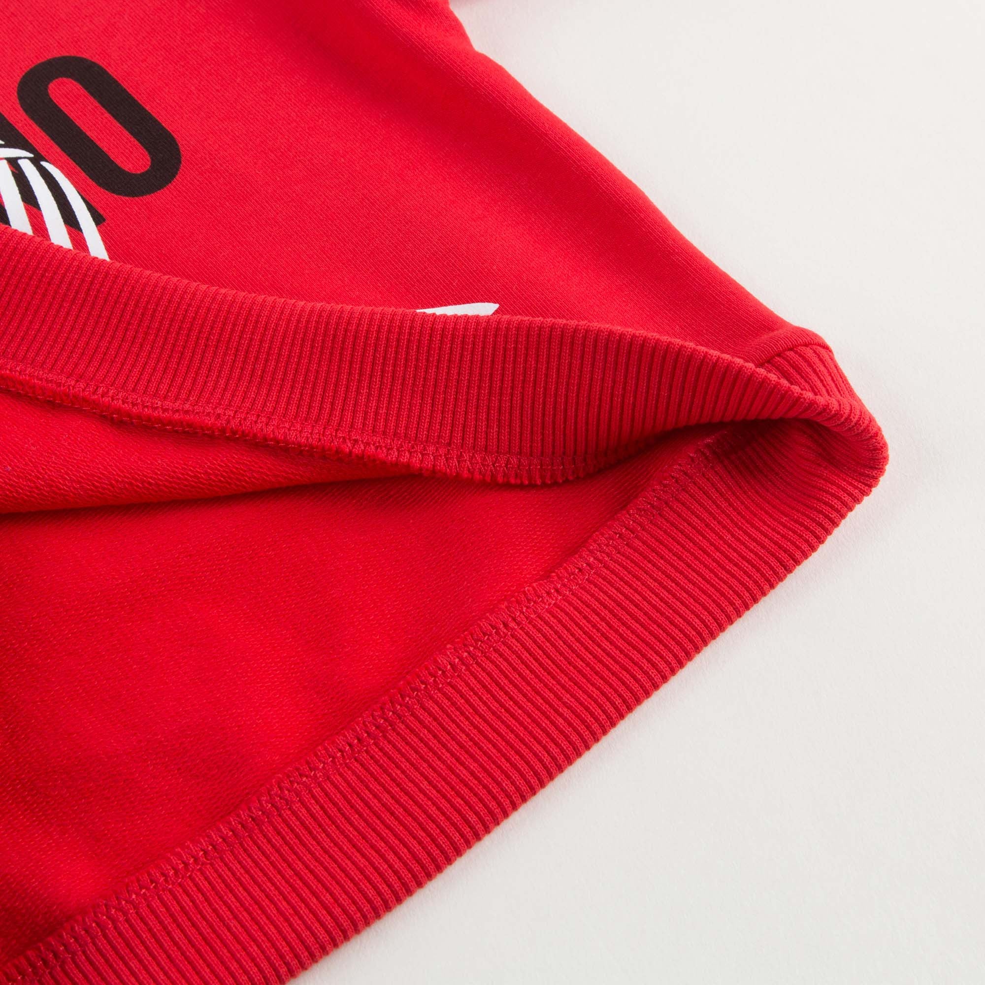 Girls Red Cropped Sweatshirt With Bow Print