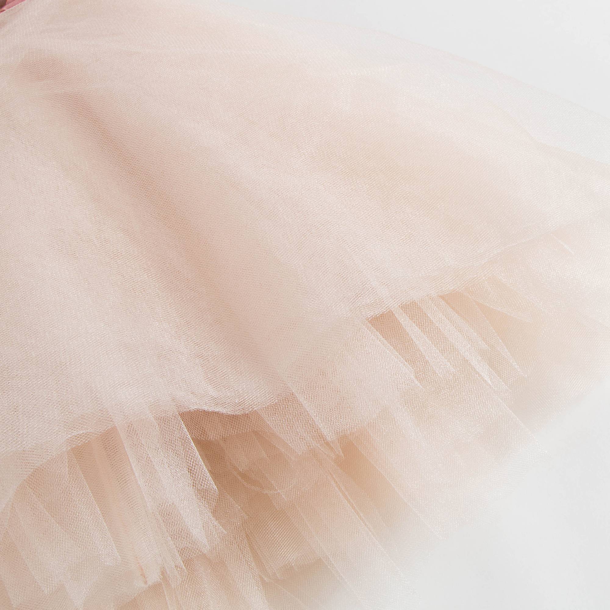 Girls Pink Embroidered Luxe Dress