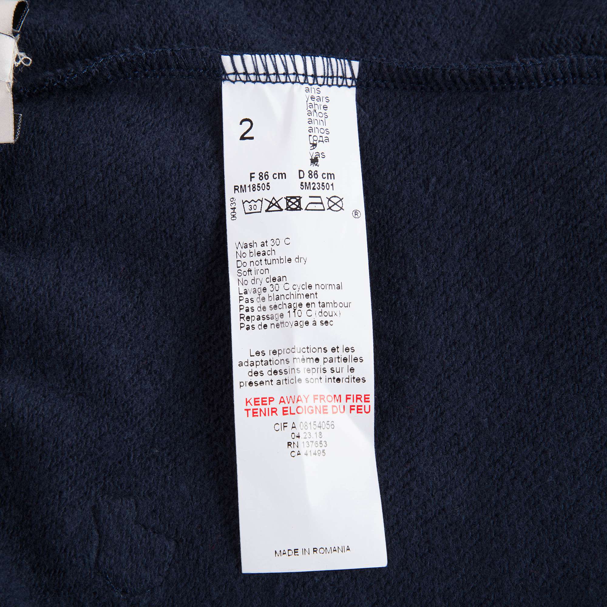 Baby Boys Navy Cotton Trousers