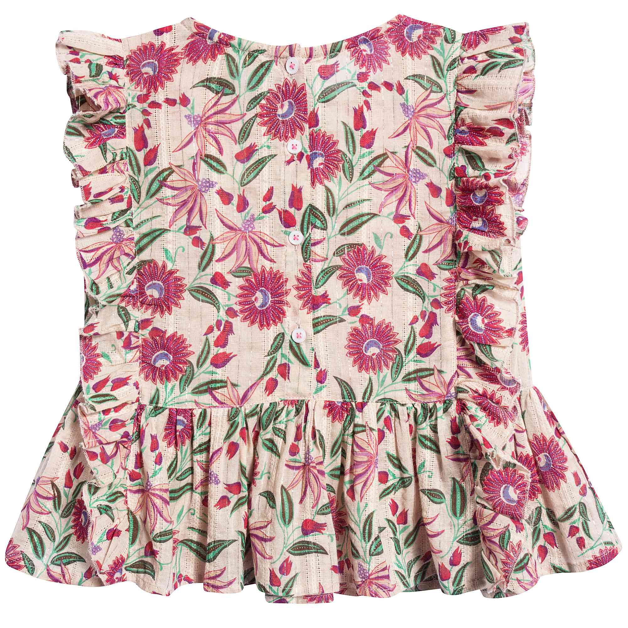 Girls White Flower "Arumai" Top