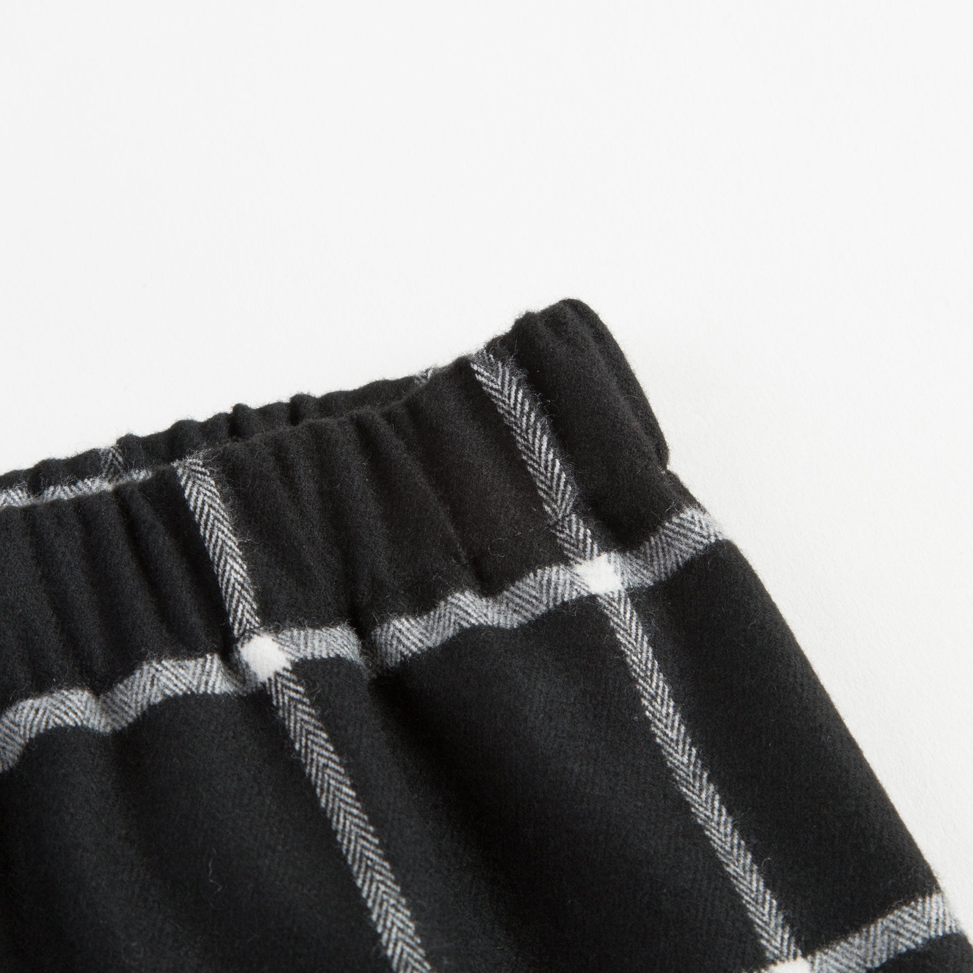 Girls Black Checked Trousers