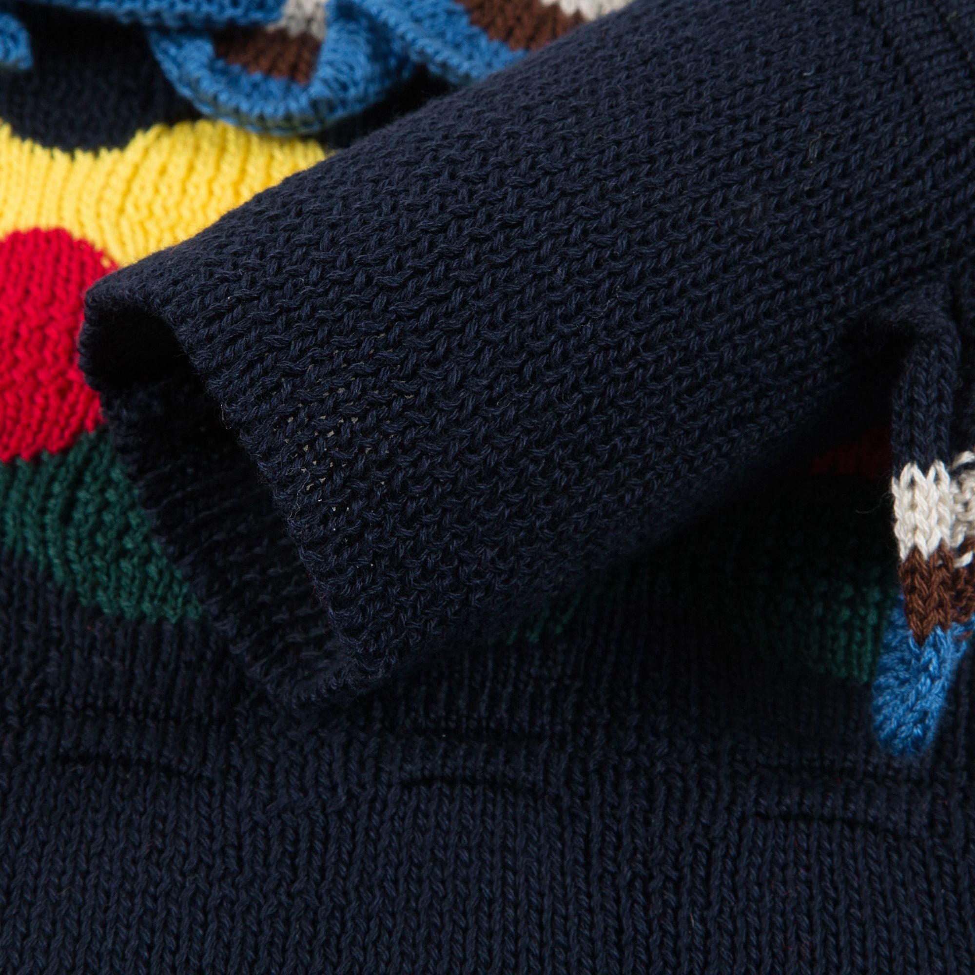 Girls Navy Blue Cotton Knitwear
