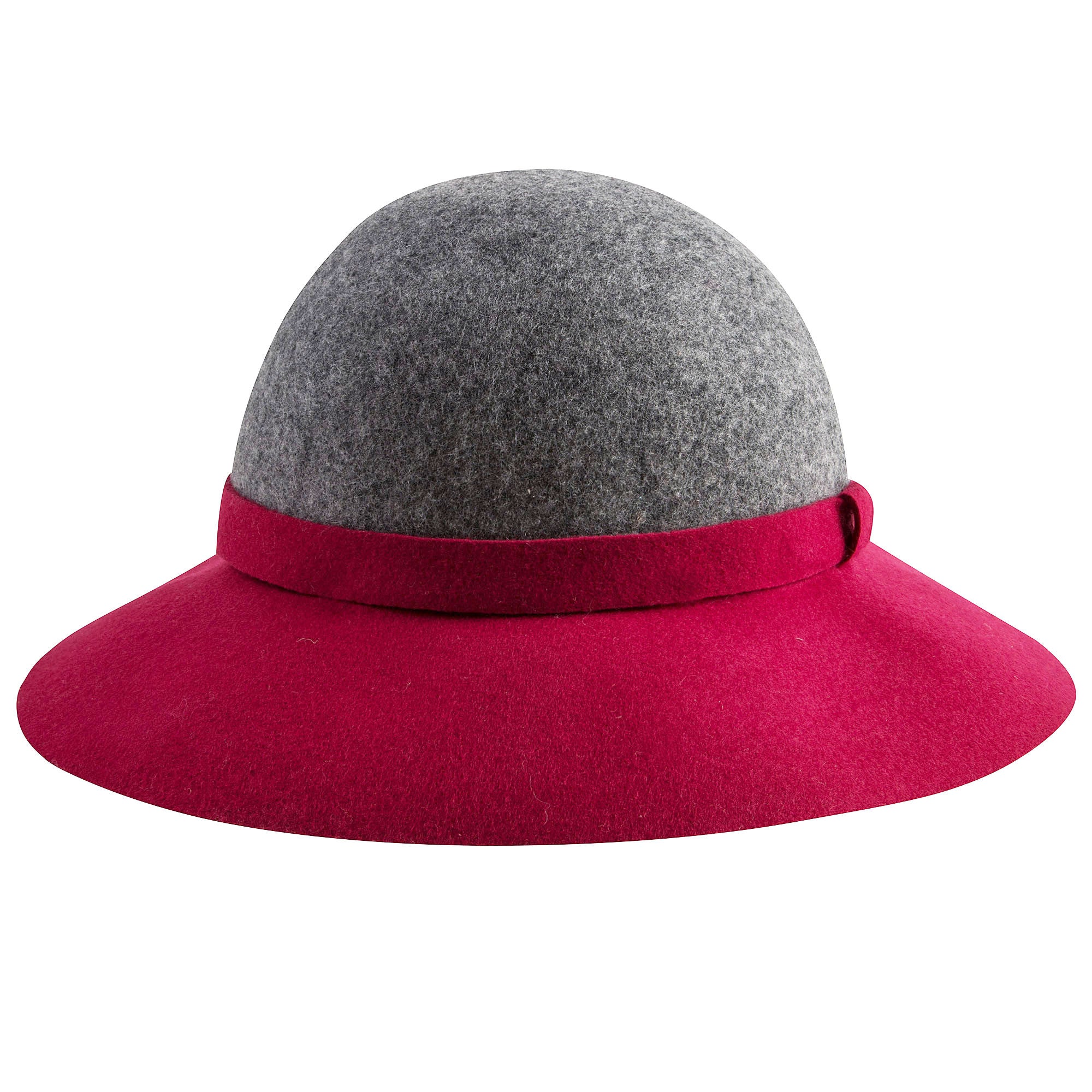 Girls Grey & Red Hat With Bow
