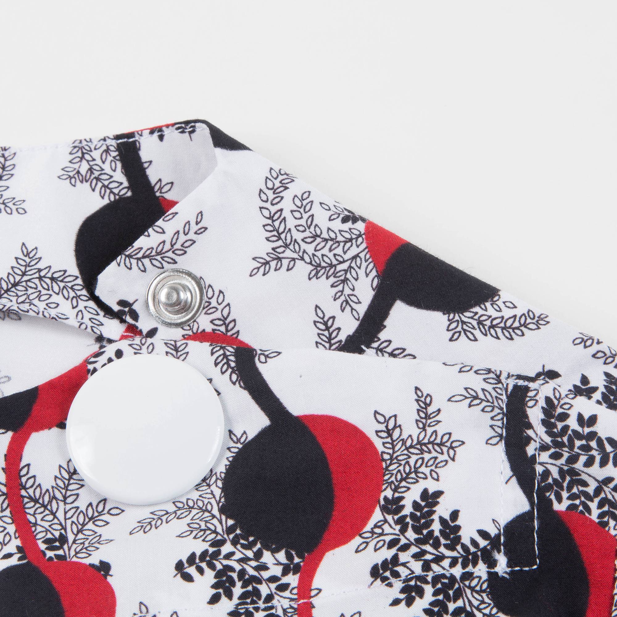 Girls White Printed Cotton Dress