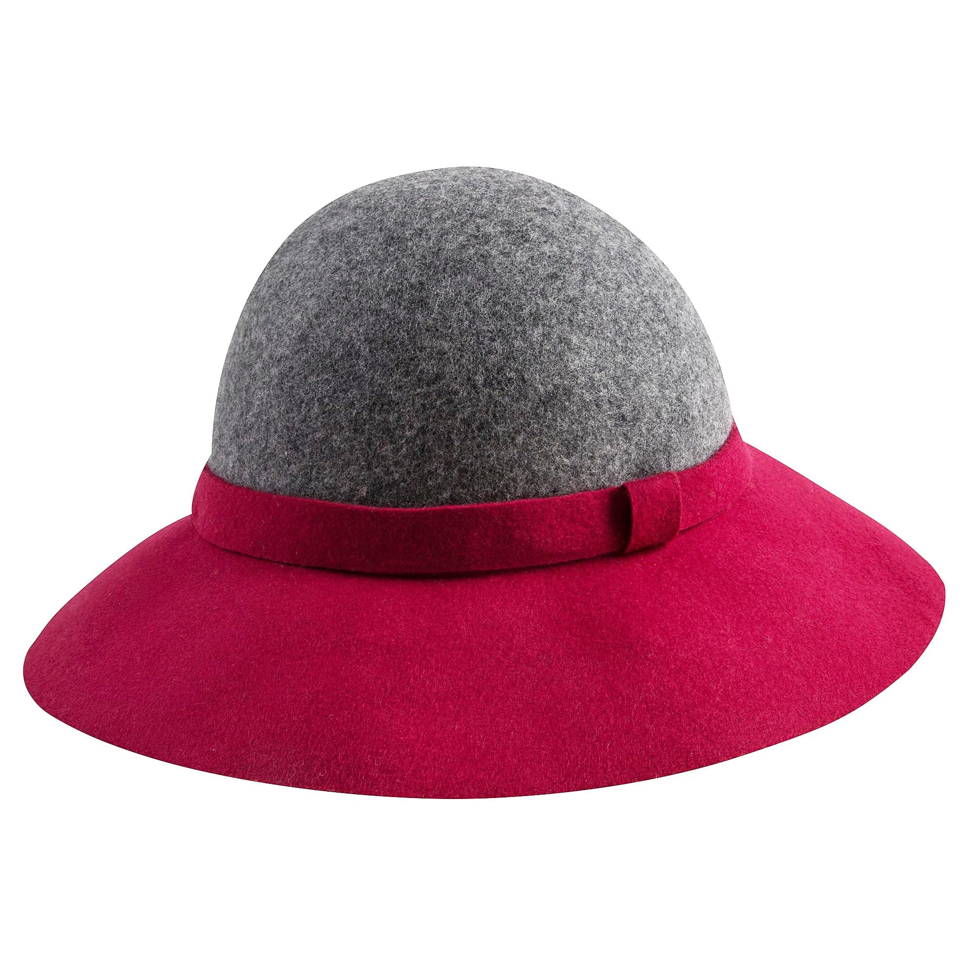 Girls Grey & Red Hat With Bow