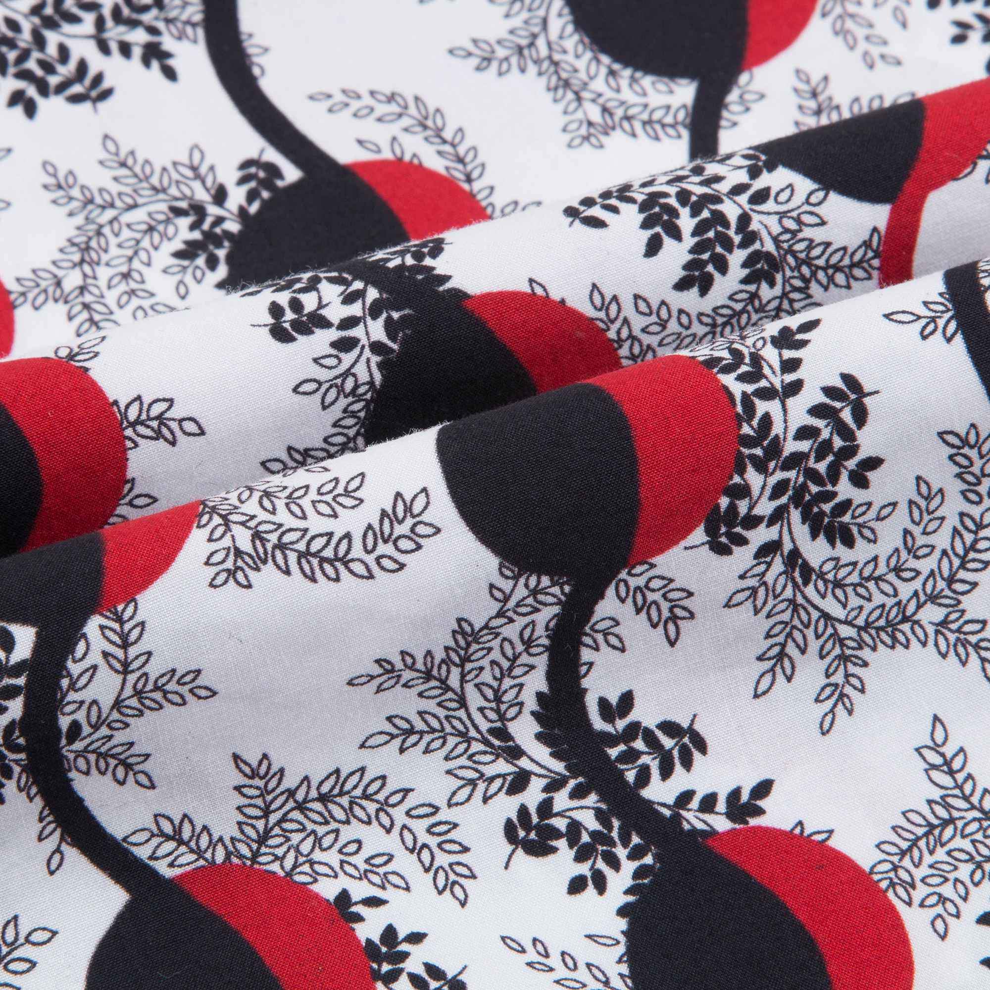 Girls White Printed Cotton Dress