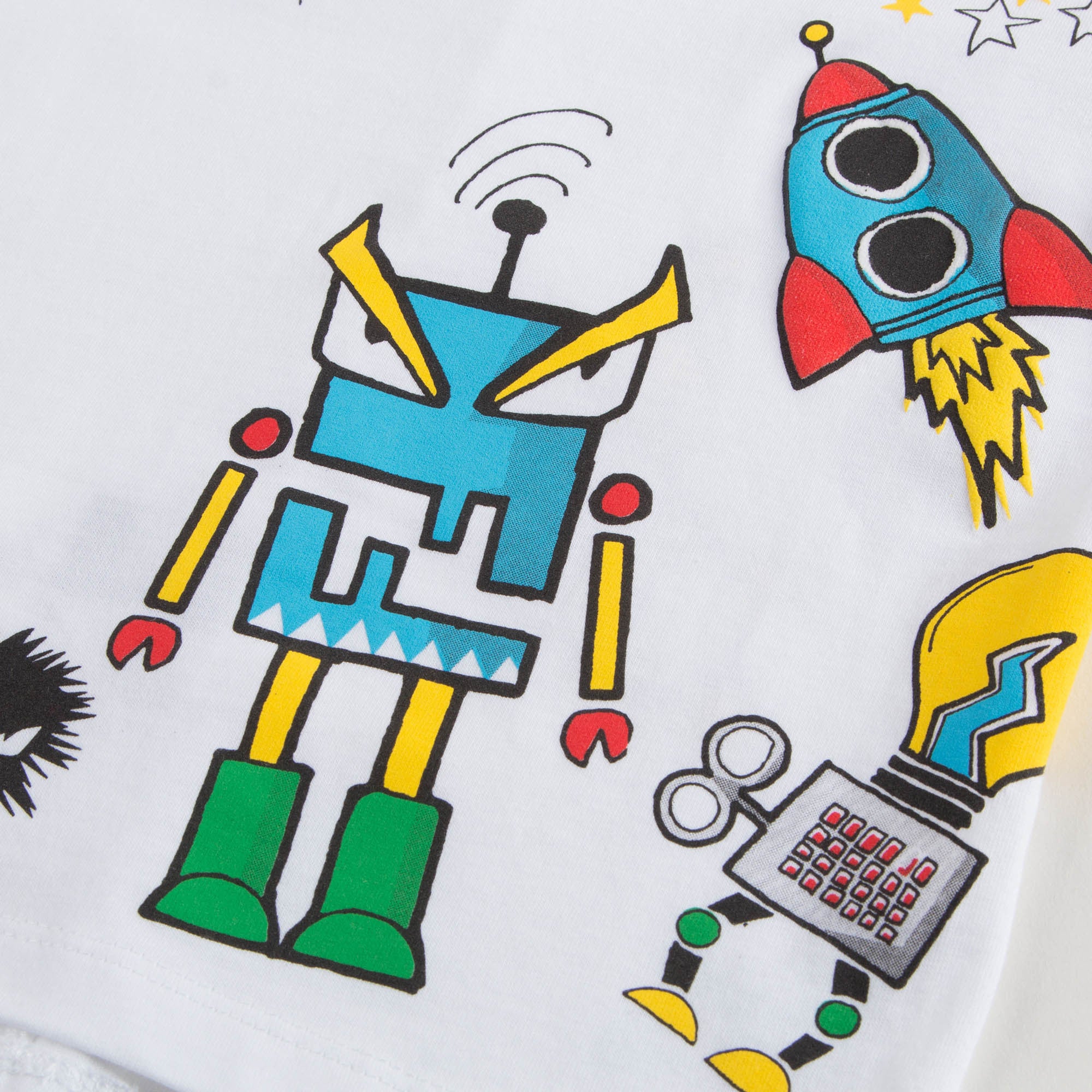 Baby Boys White Monster Robot T-Shirt