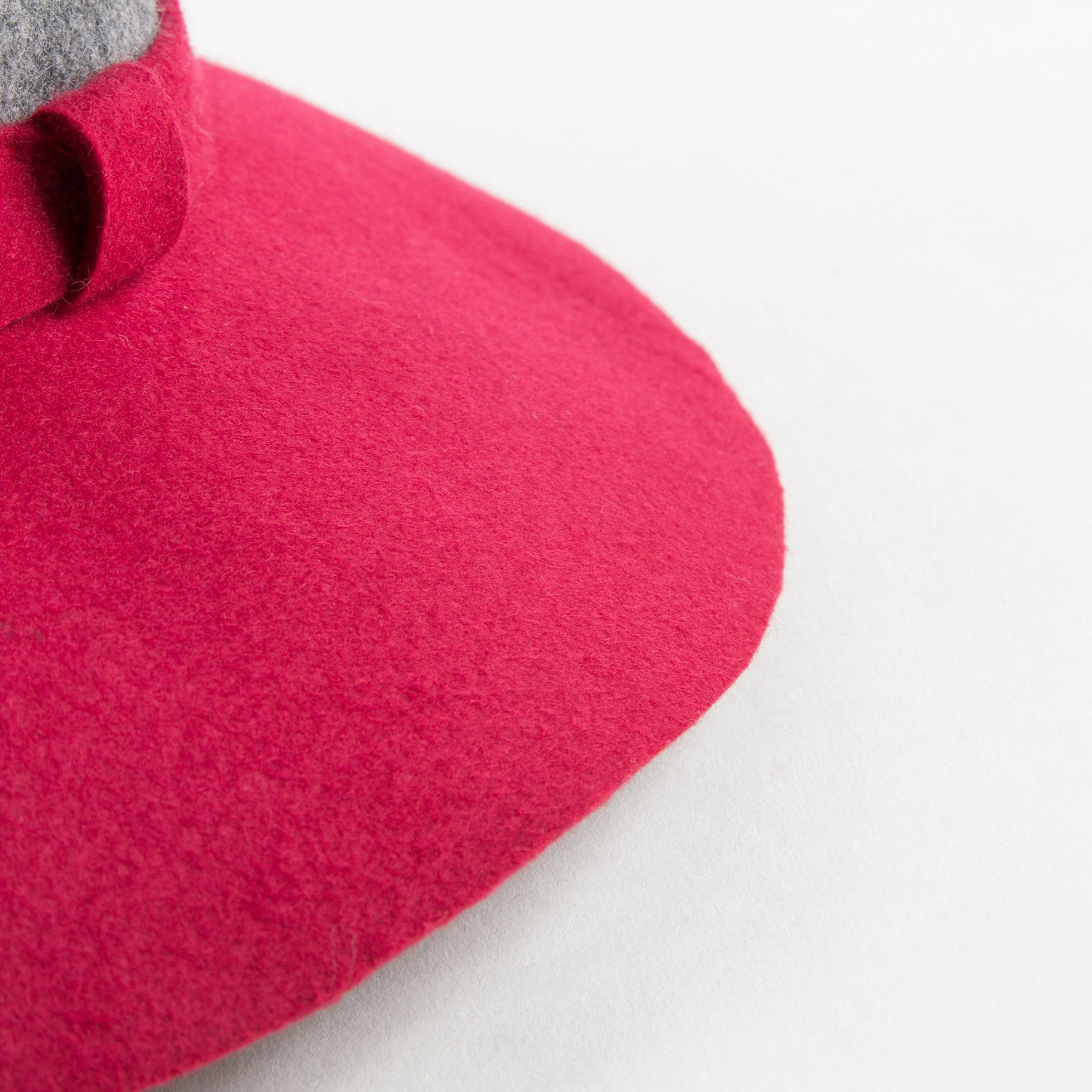 Girls Grey & Red Hat With Bow