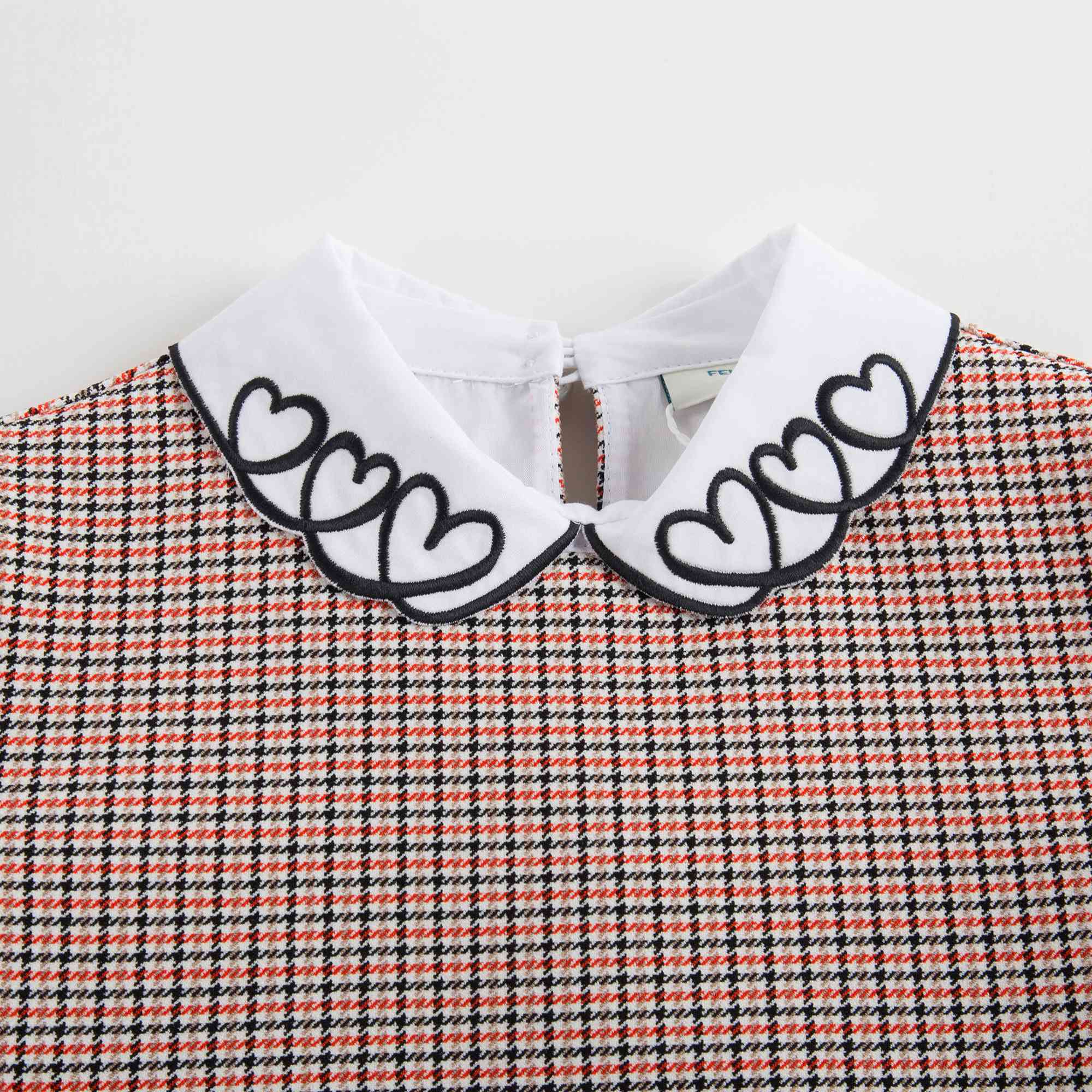 Girls Rose Check Dress
