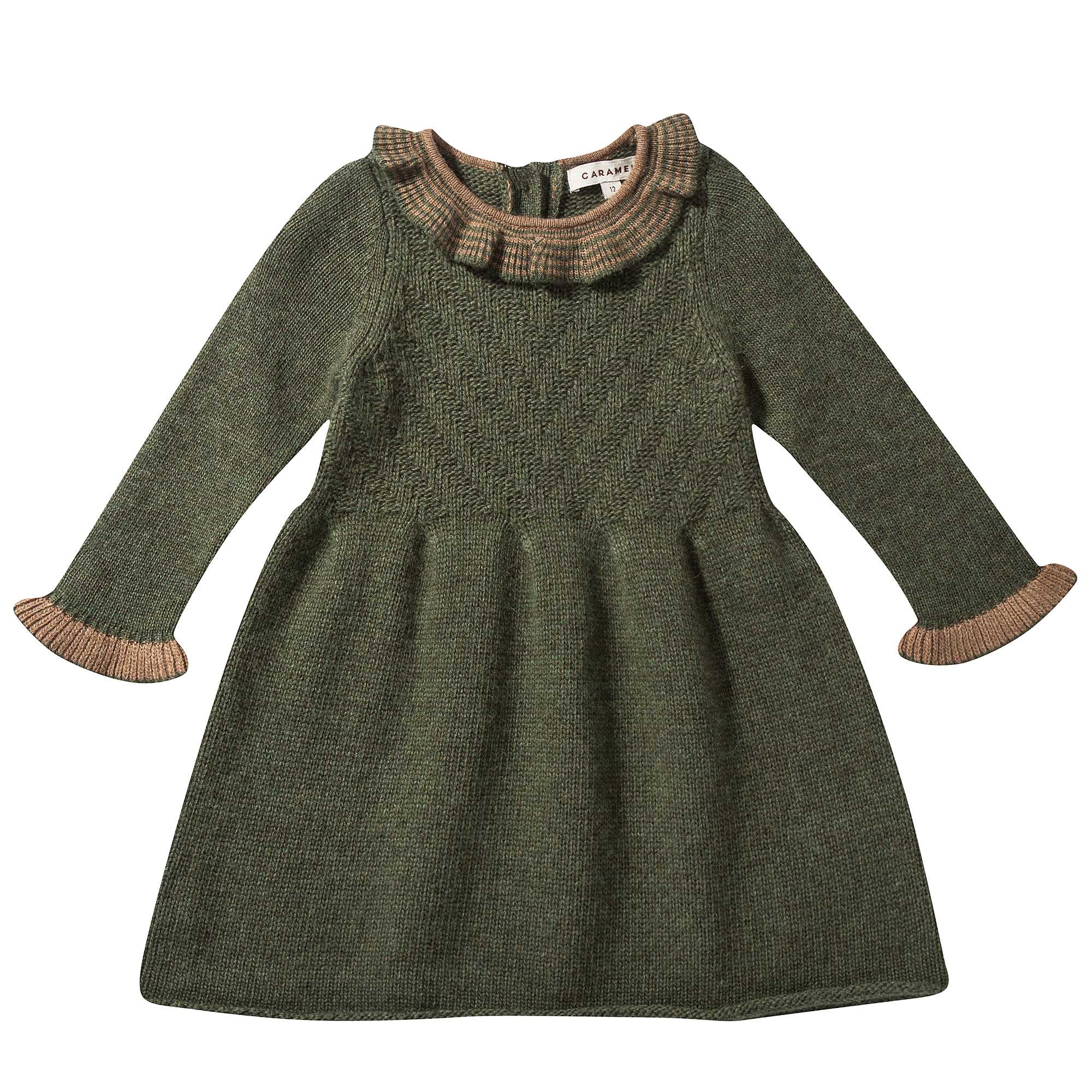 Baby Girls Dark Green Knitted Dress