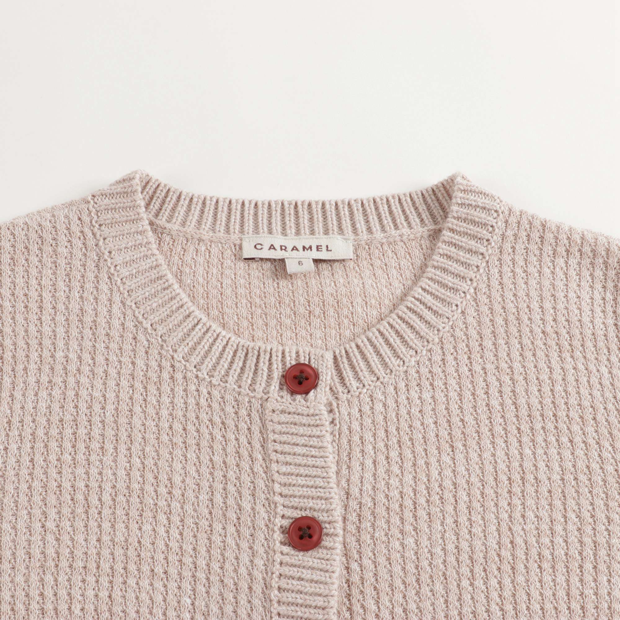 Girls Camel Cotton Cardigan