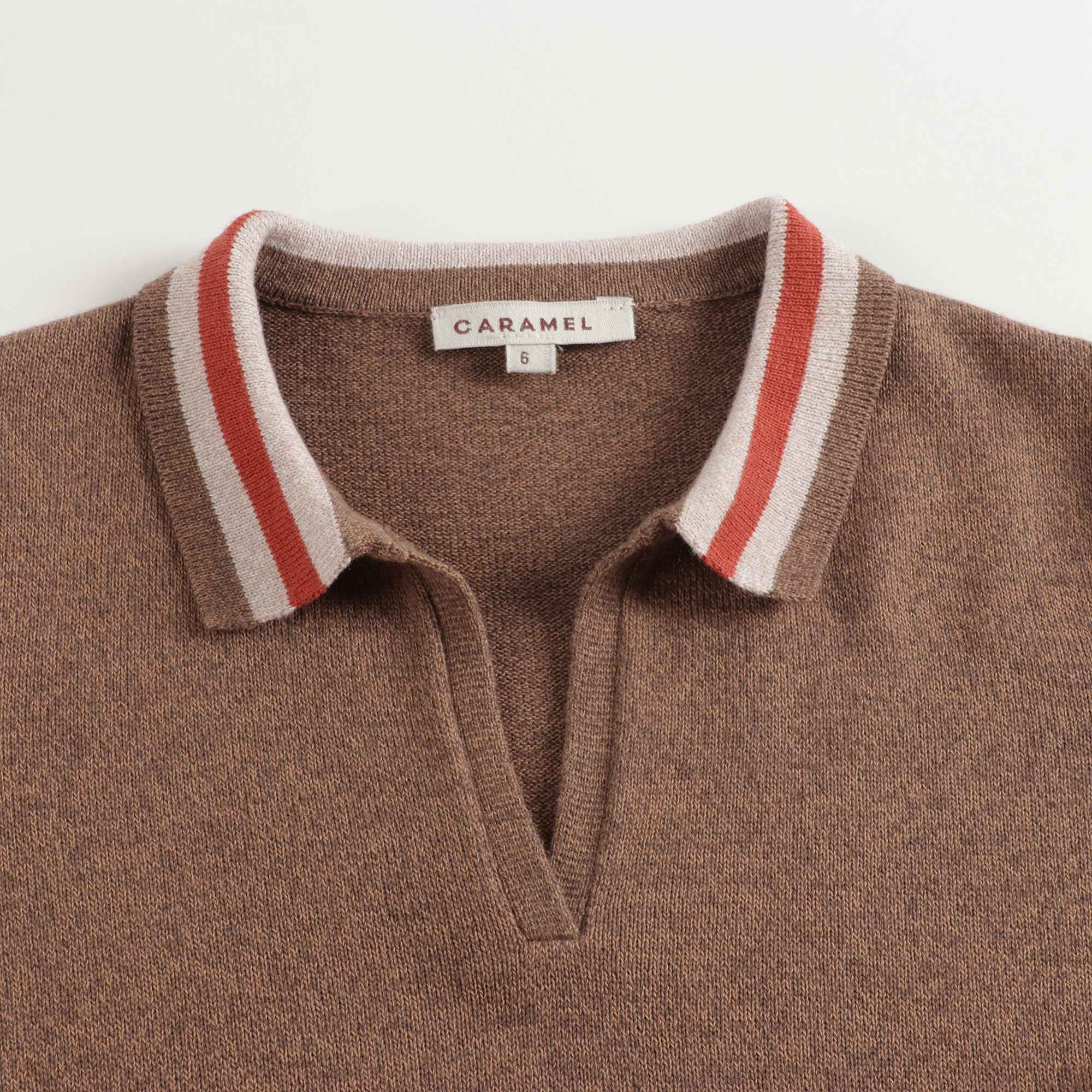 Girls Brown Cotton Polo Shirt