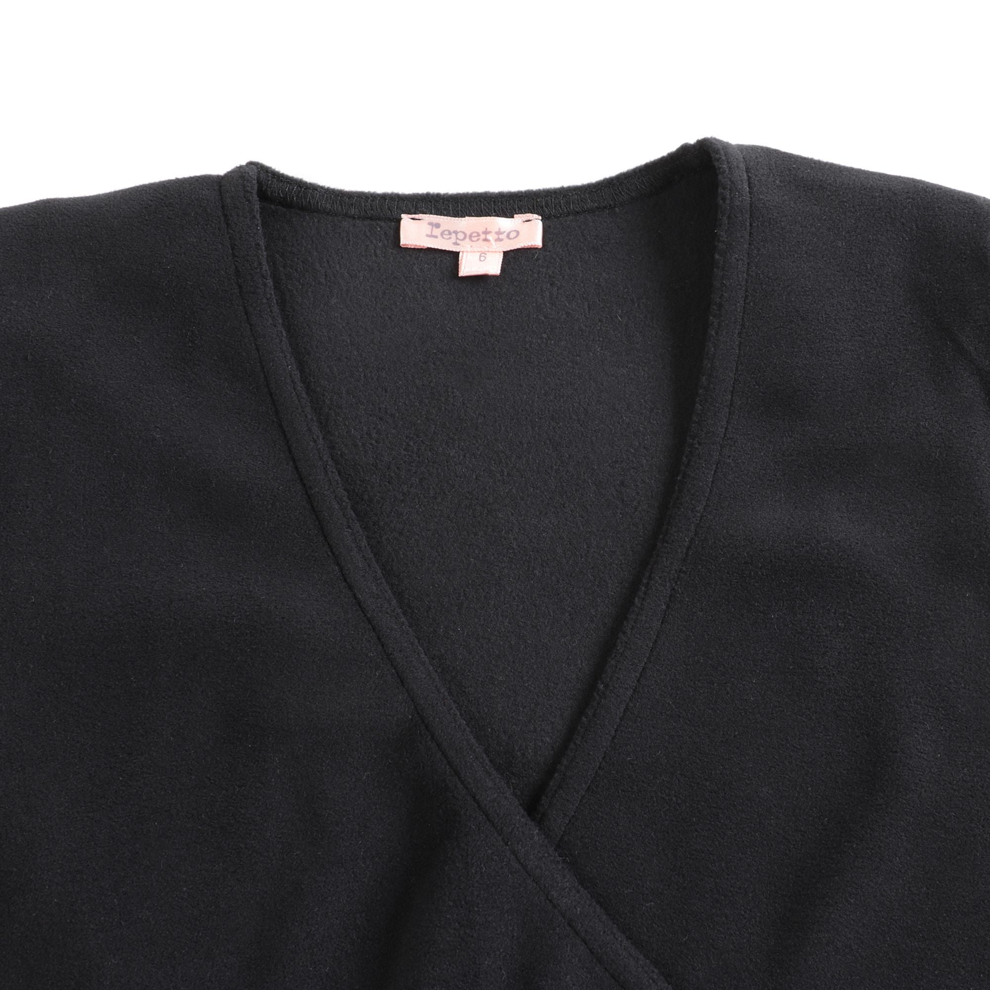 Girls Black V-neck Top