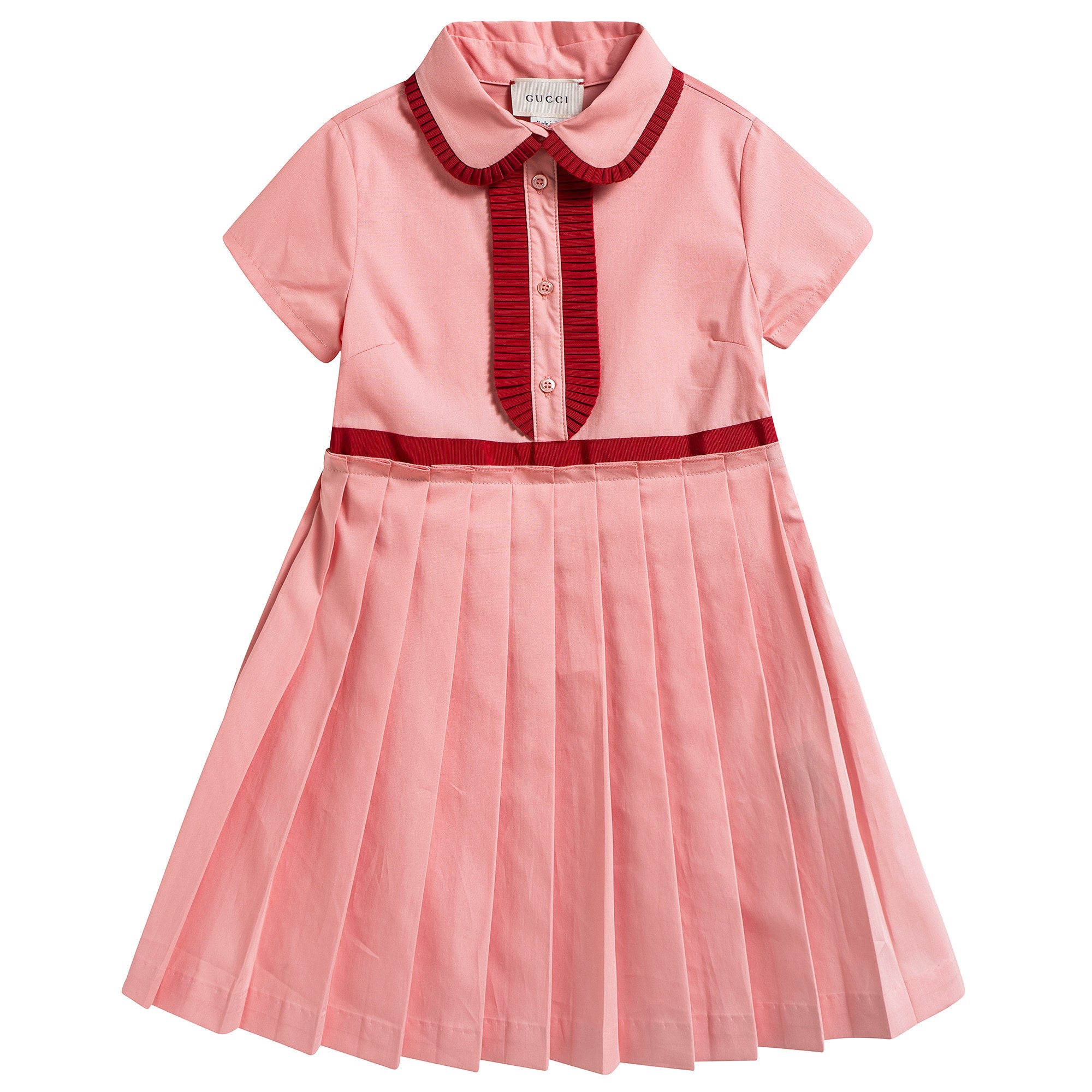 Girls Pink Cotton Frill Dress