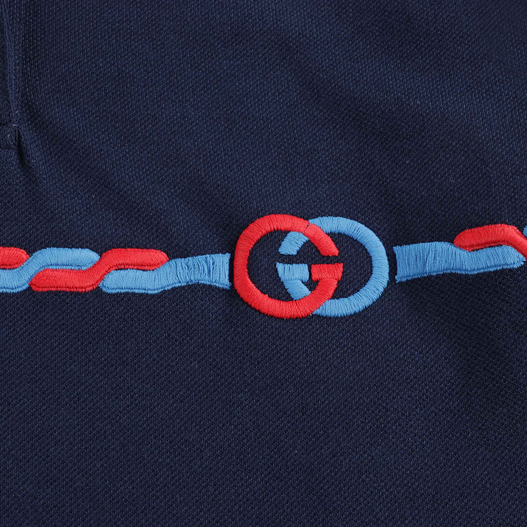 Girls Blue Logo Cotton Polo Dress